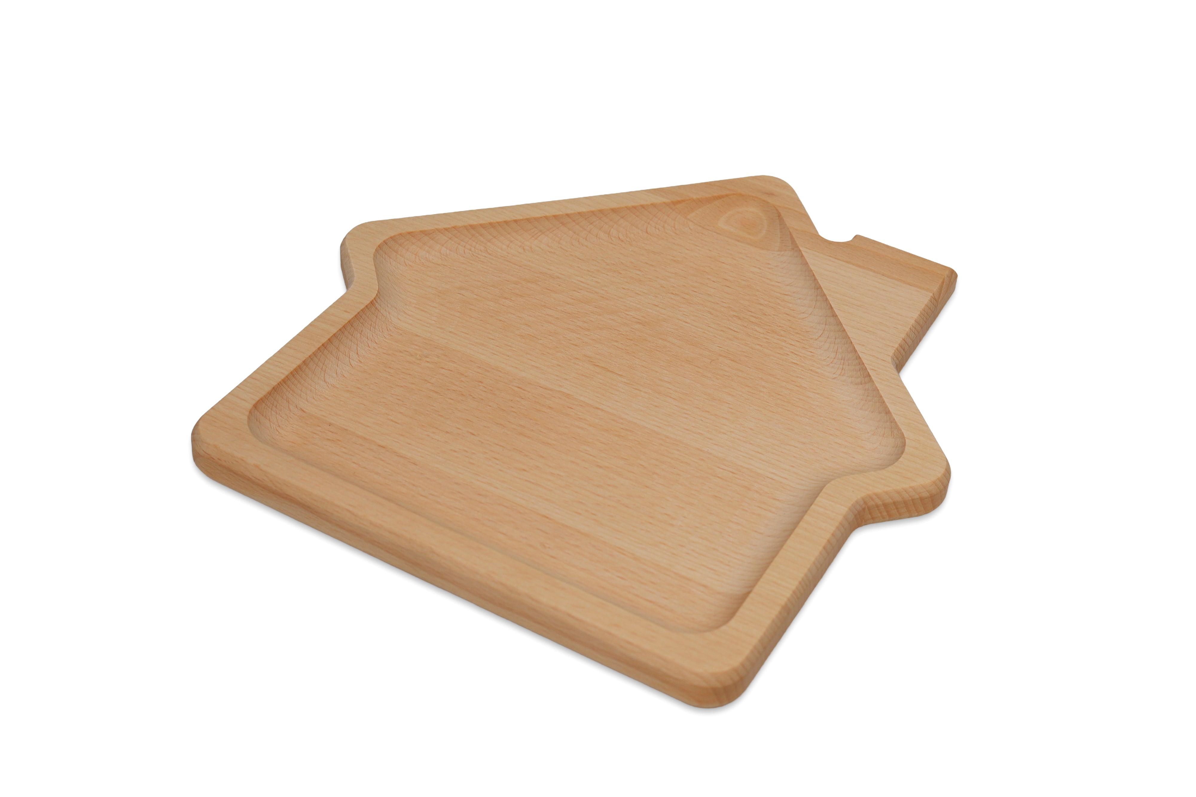 Holzteller / Holzuntersetzer / Holztablett / Servierplatte "Haus"- HolzRepublik