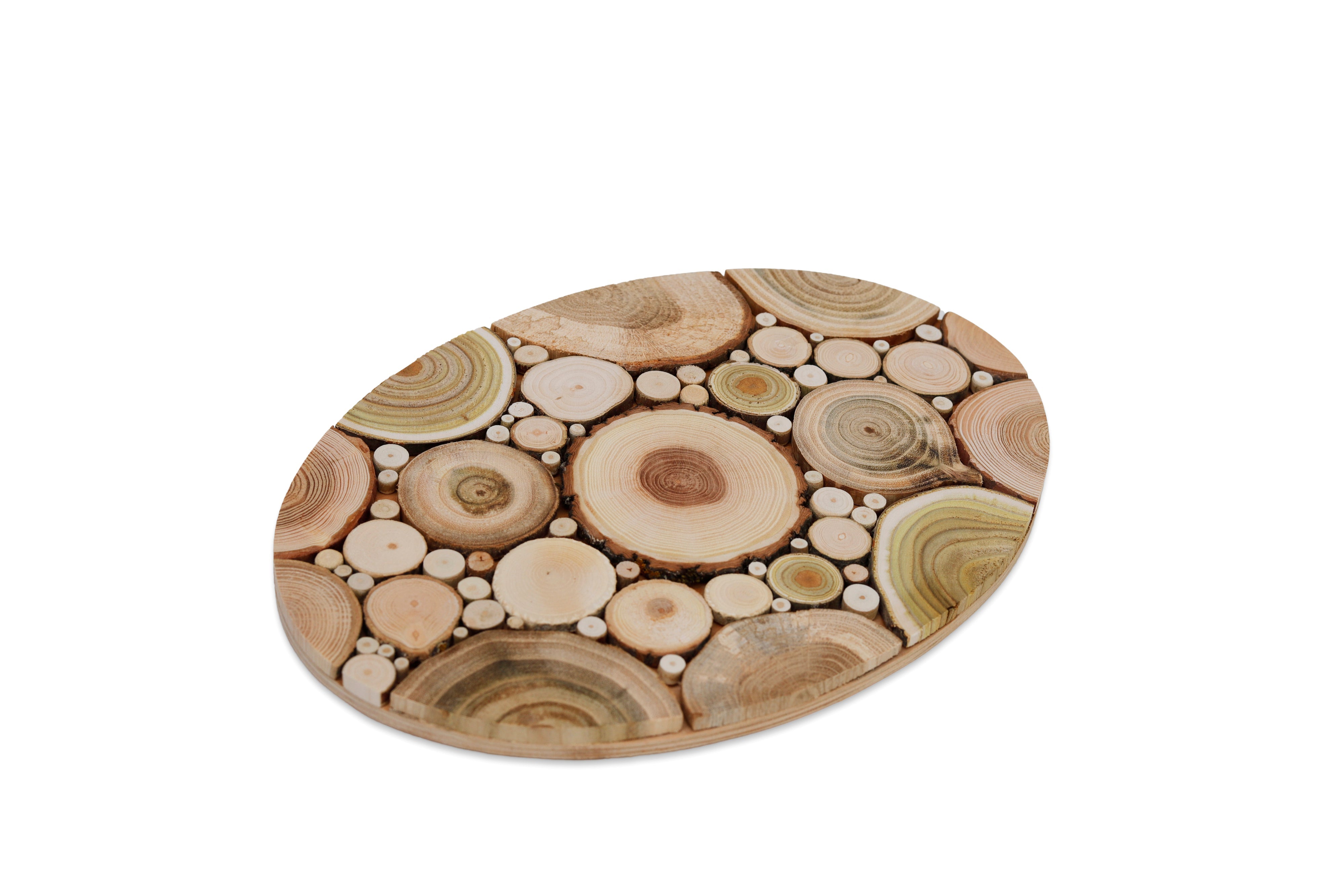 Ovaler handgefertigter Holzuntersetzer- HolzRepublik
