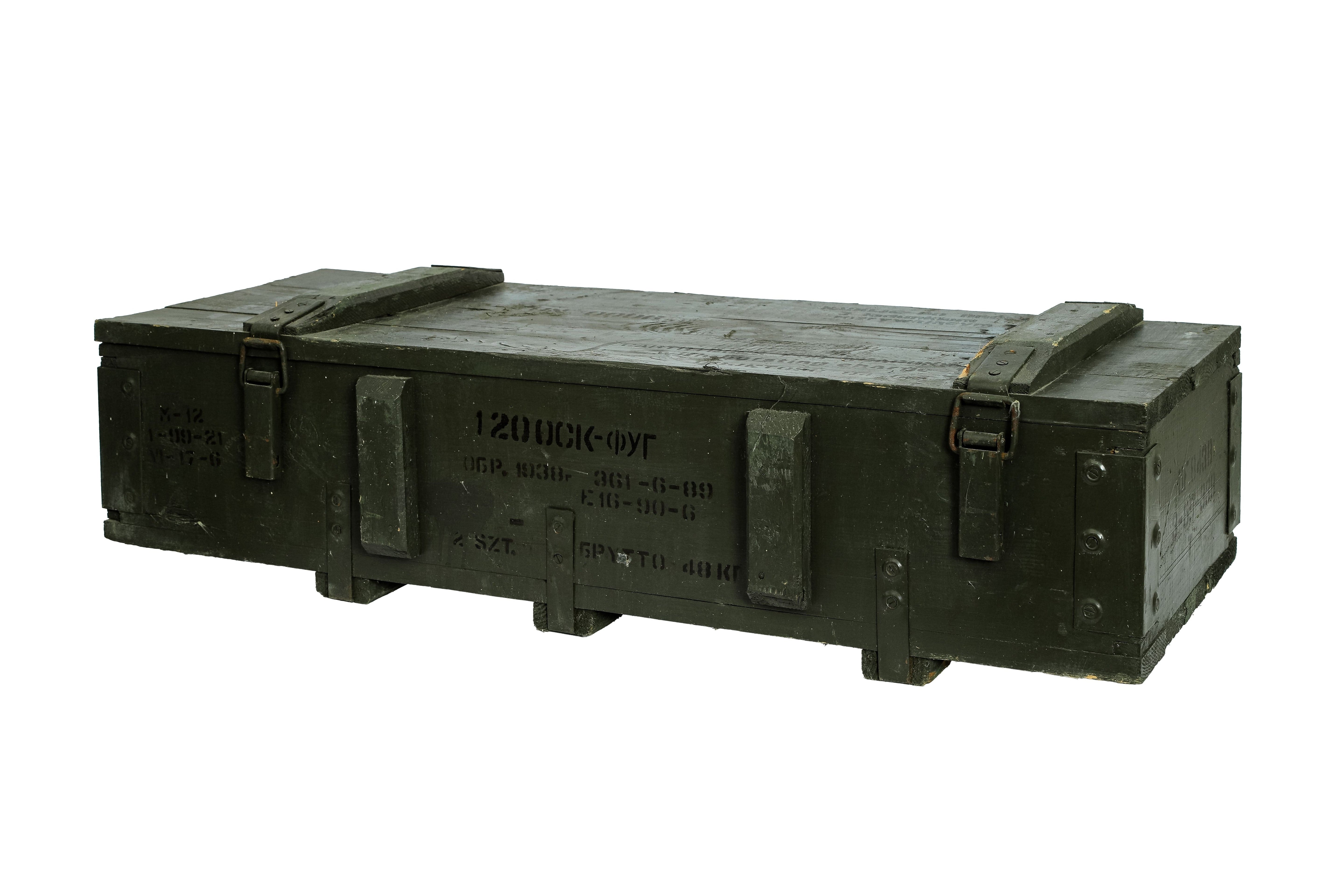 Munitionskiste 120mm / Munitruhe / Transportkiste / Militärkiste / Armeekiste- HolzRepublik