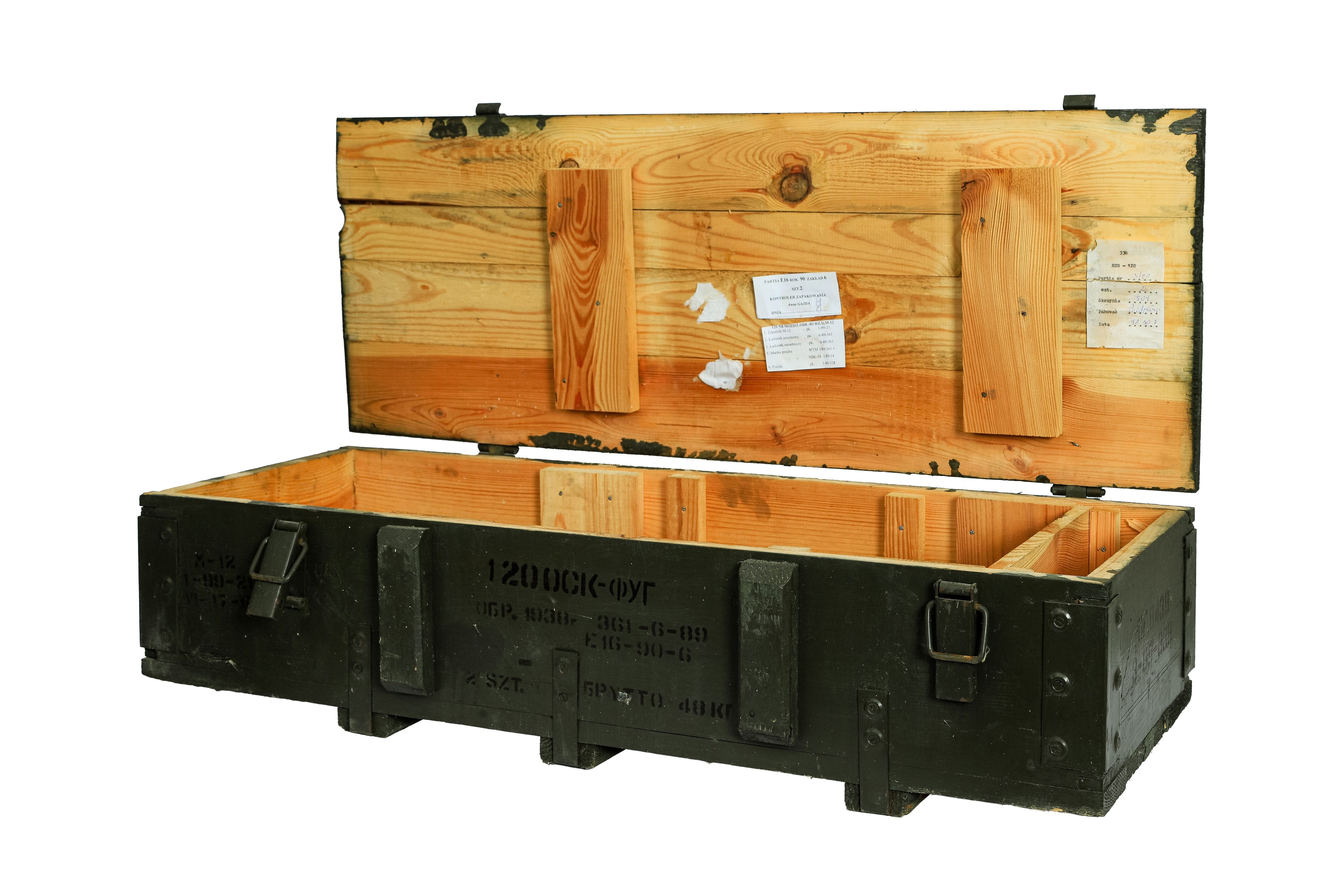 Munitionskiste 120mm / Munitruhe / Transportkiste / Militärkiste / Armeekiste- HolzRepublik