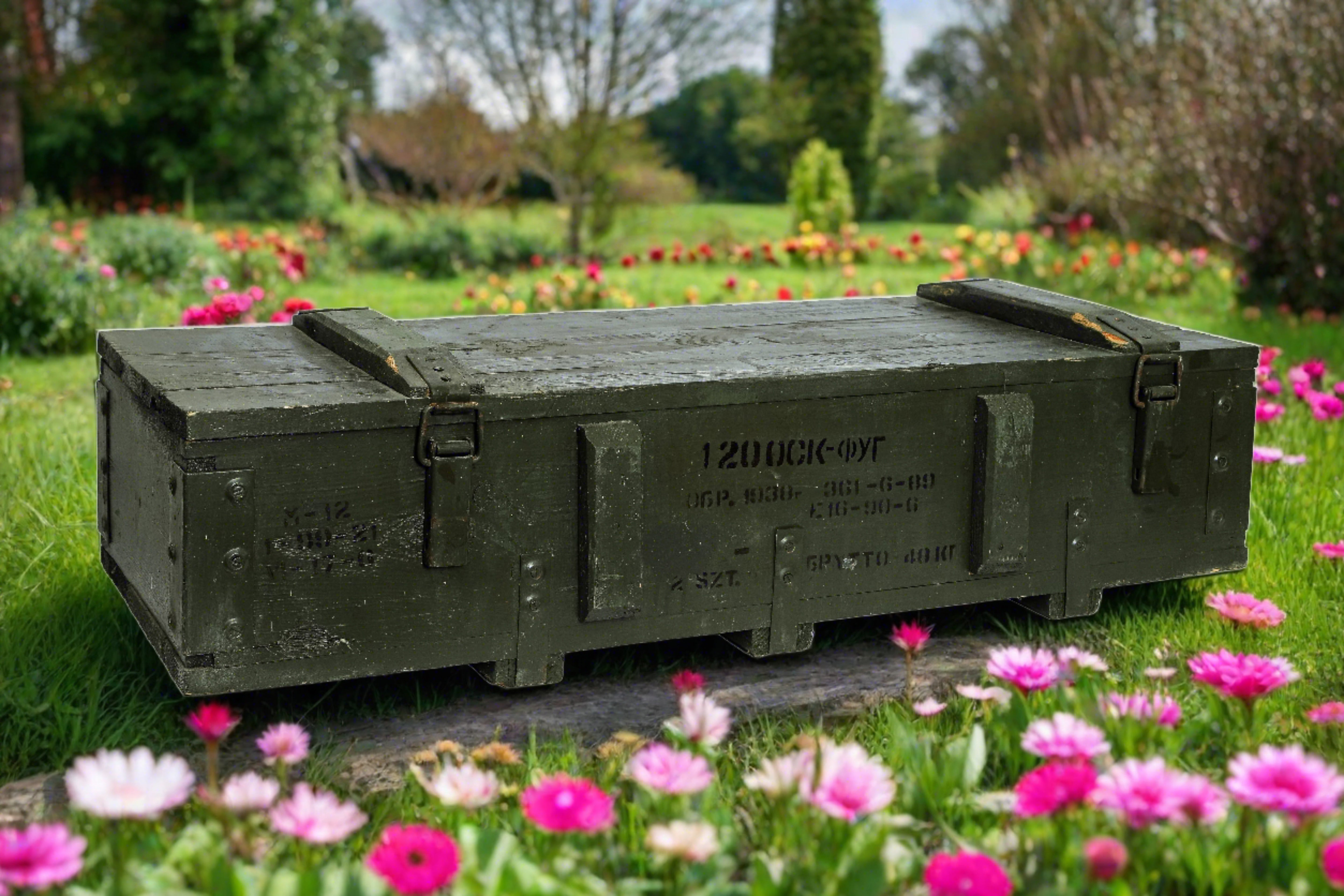 Munitionskiste 120mm / Munitruhe / Transportkiste / Militärkiste / Armeekiste- HolzRepublik