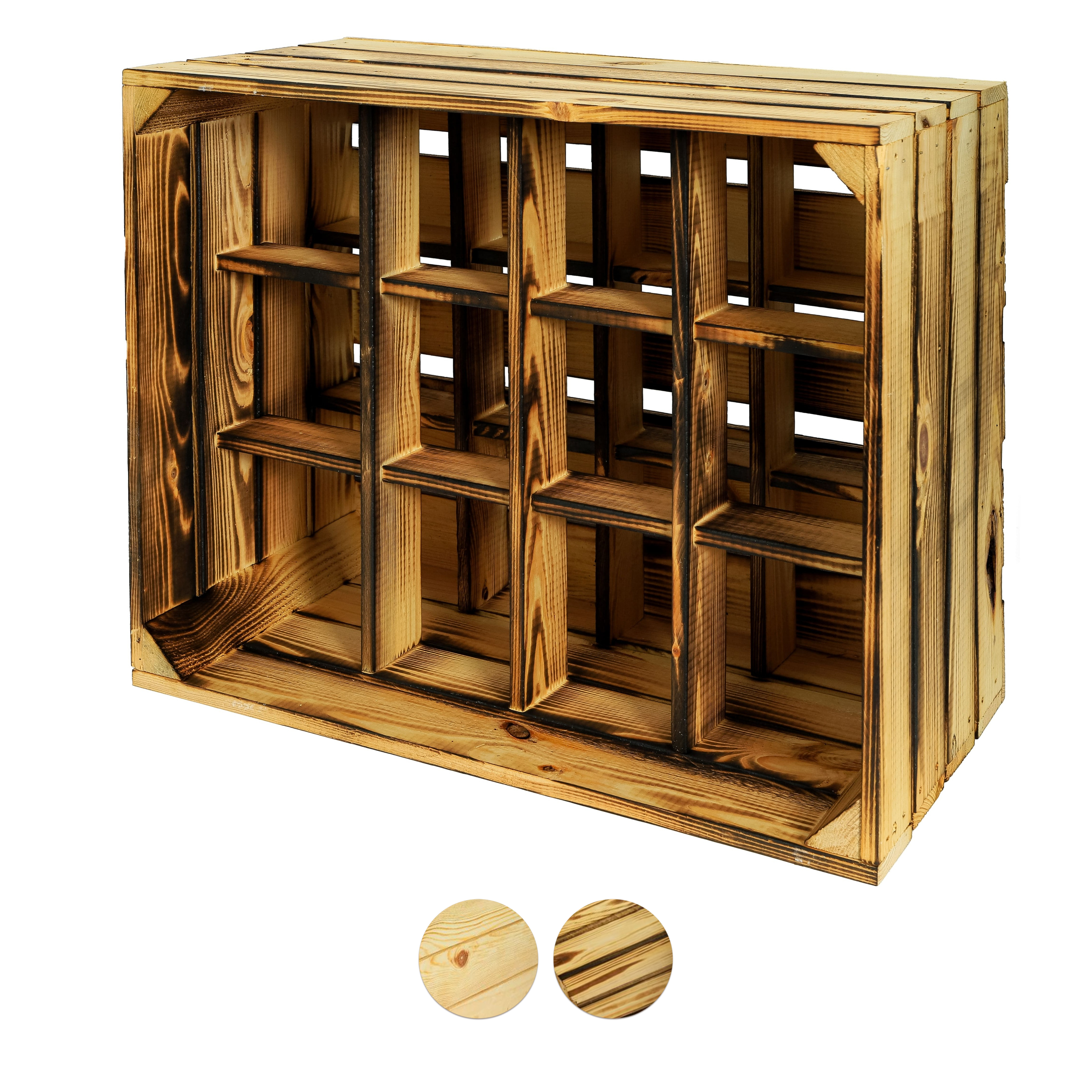 Neues Weinregal "Henry" 50x40x30 cm geflammt- HolzRepublik