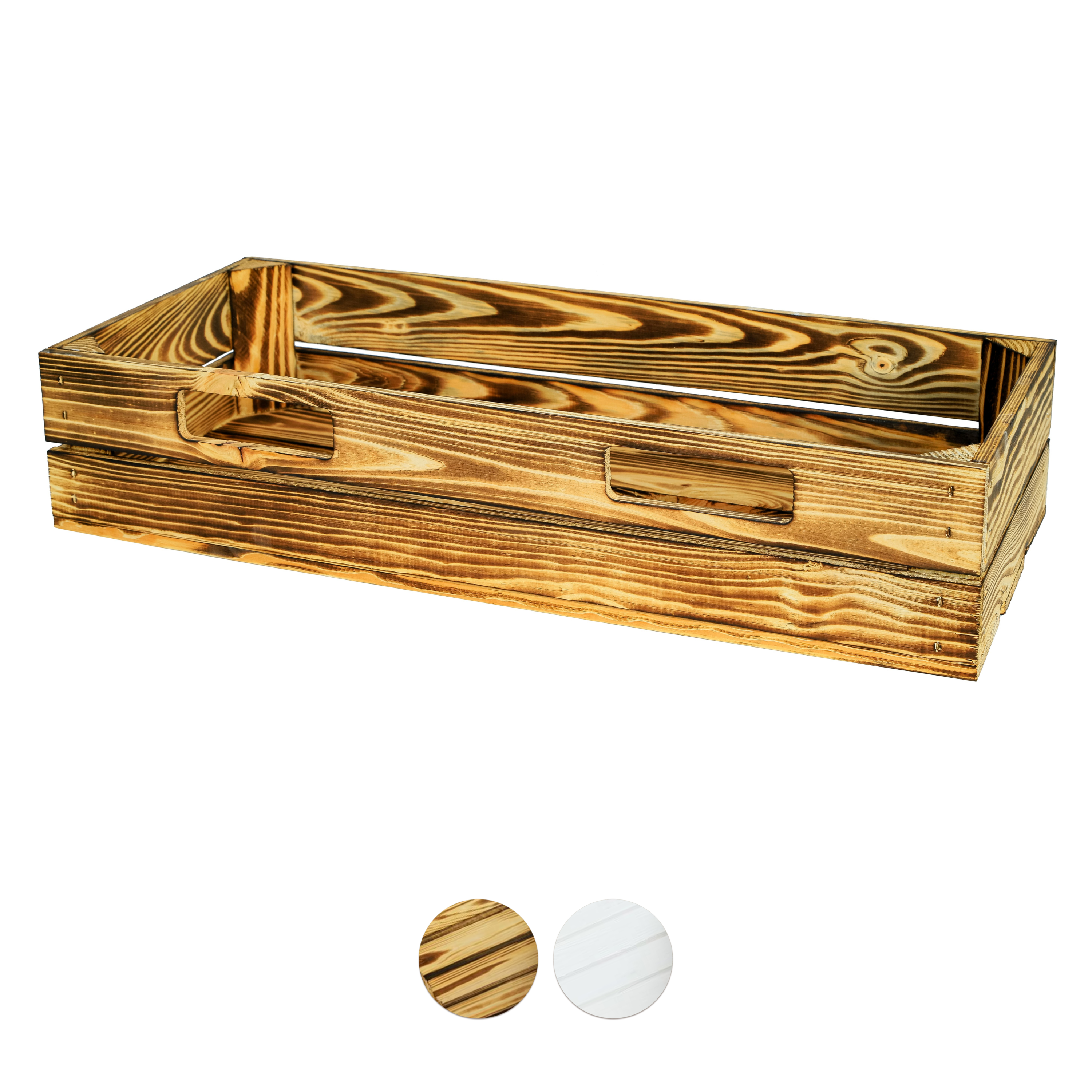 Neue geflammte Schublade 66x29x13cm / Holzkiste mit Griff / Aufbewahrungskiste- HolzRepublik