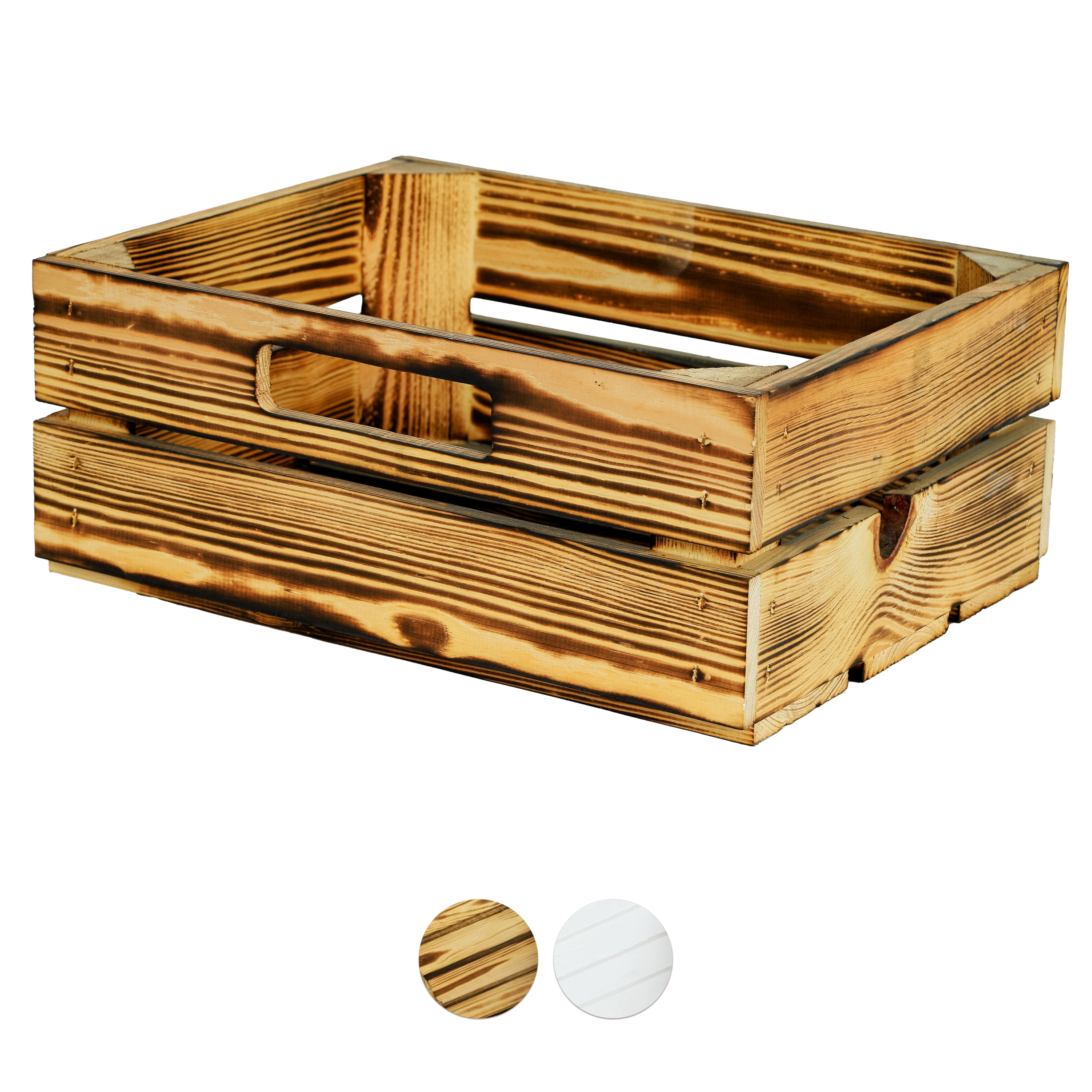 Neue geflammte Schublade 37x29x15,7cm / Holzkiste mit Griff / Aufbewahrungskiste- HolzRepublik