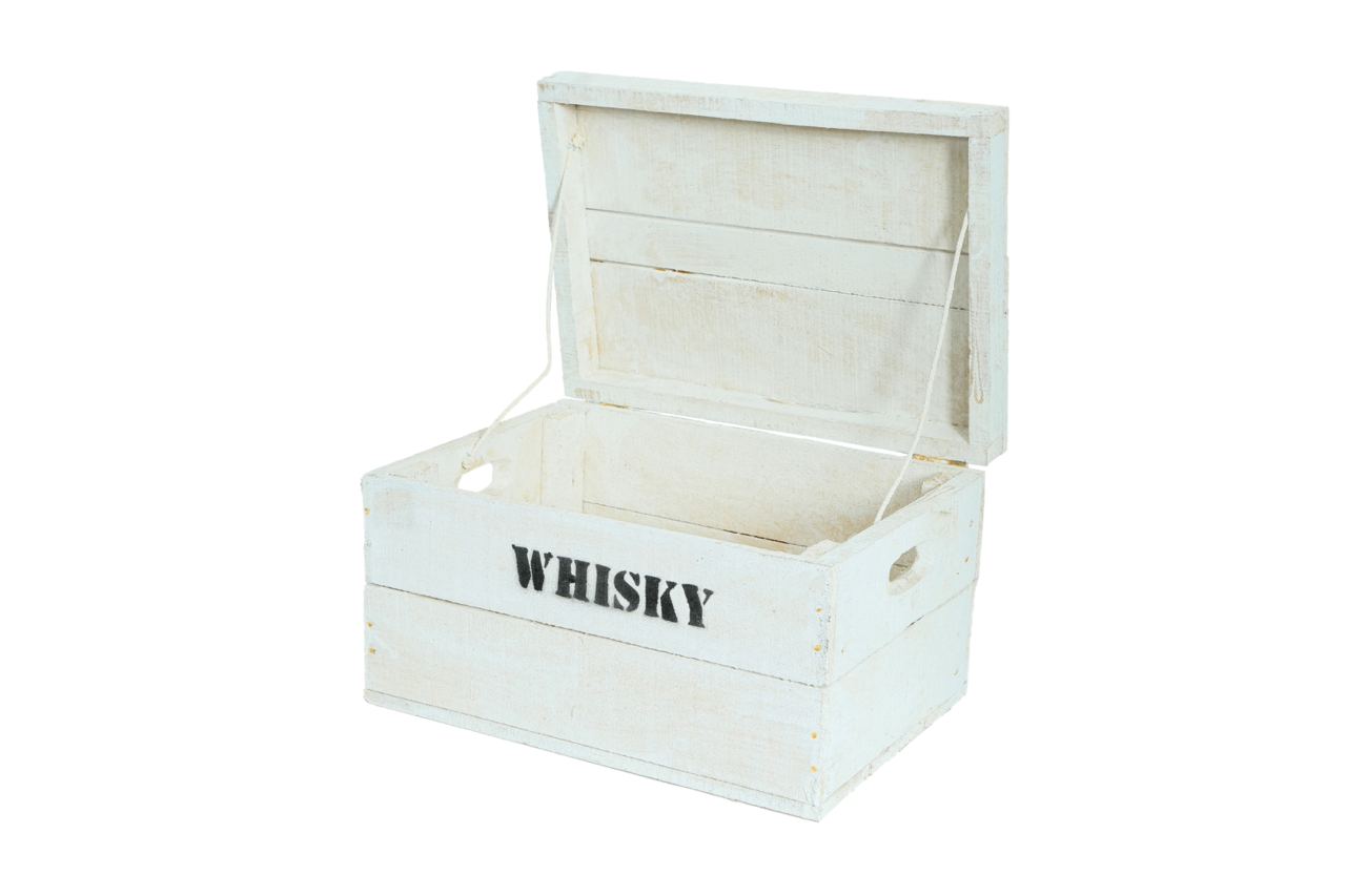 Originale Alte Holztruhe "Whisky" in verschiedenen Größen - Truhe Weiß gebraucht / Altholz- HolzRepublik