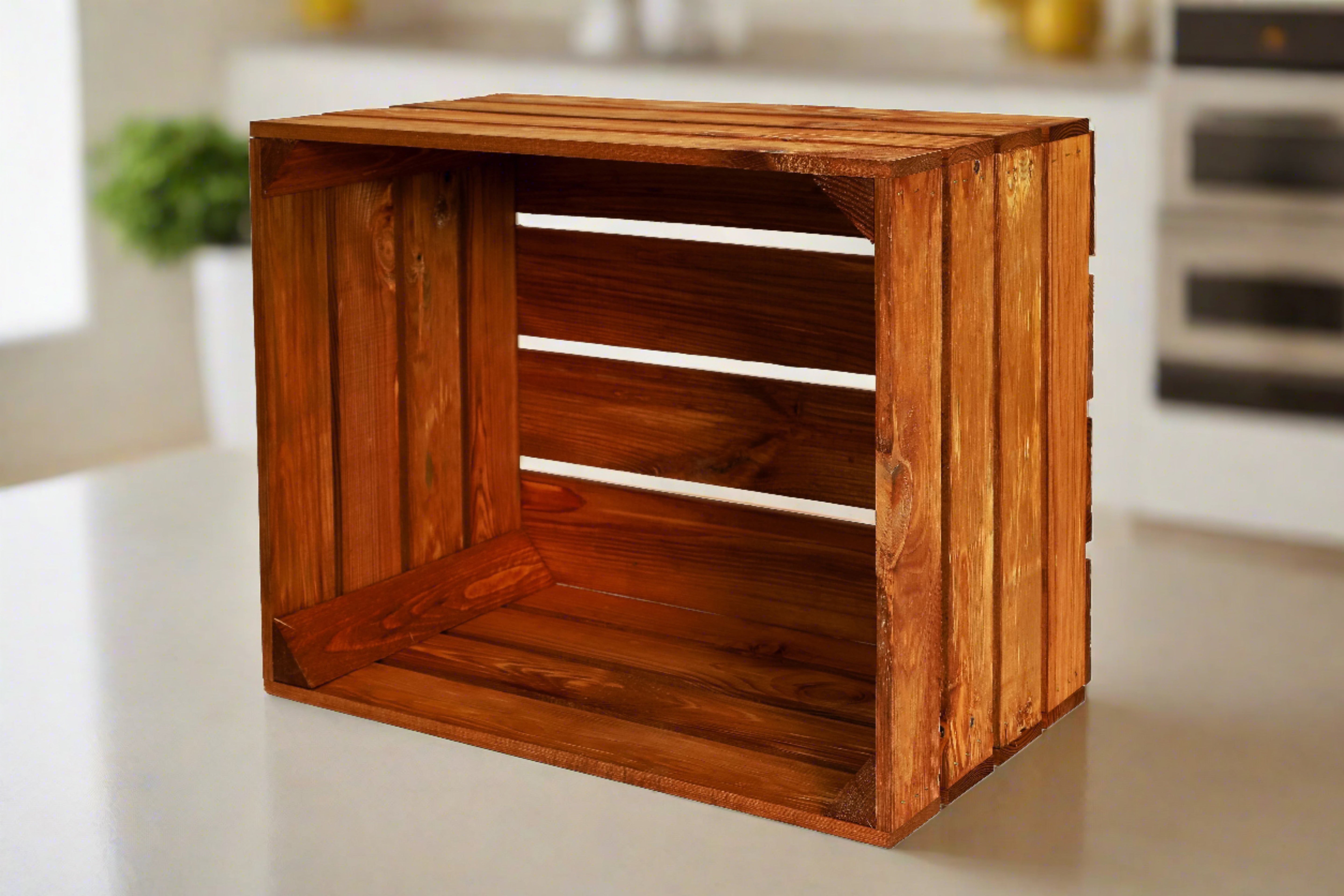 Neue Holzkiste Pol 50x40x29 cm - ocker- HolzRepublik