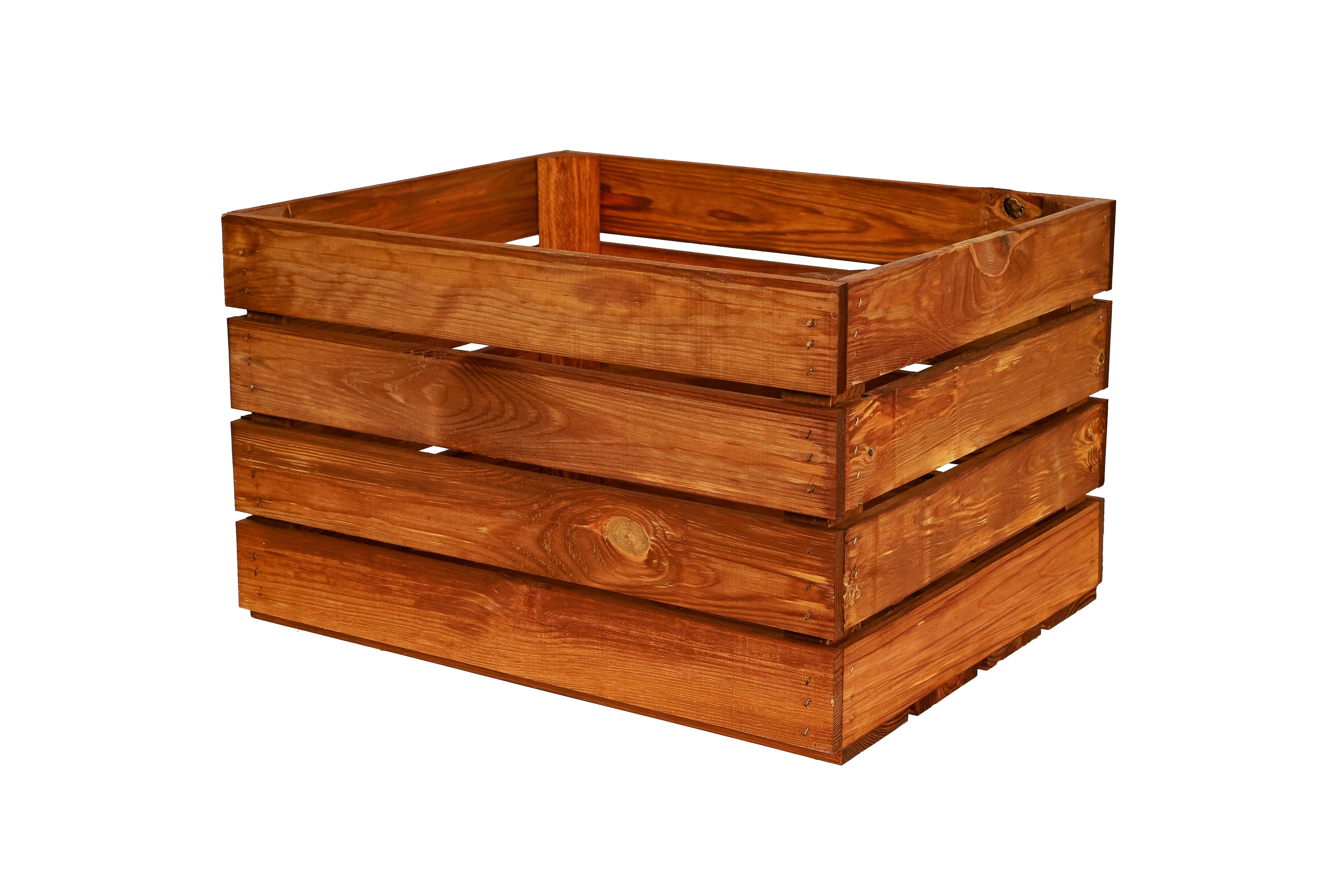 Neue Holzkiste Pol 50x40x29 cm - ocker- HolzRepublik
