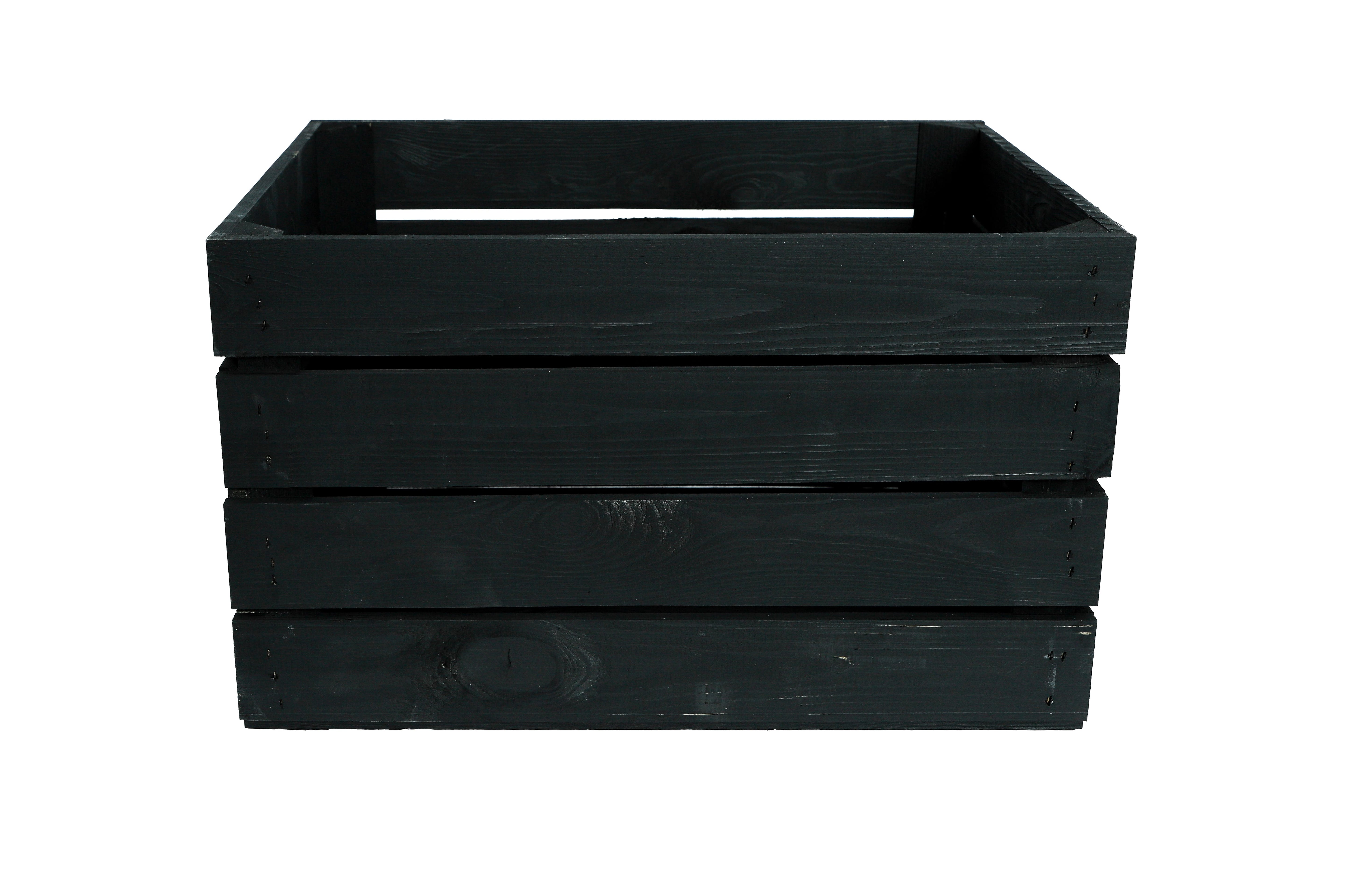 Neue Holzkiste Pol 50x40x29 cm - schwarz- HolzRepublik