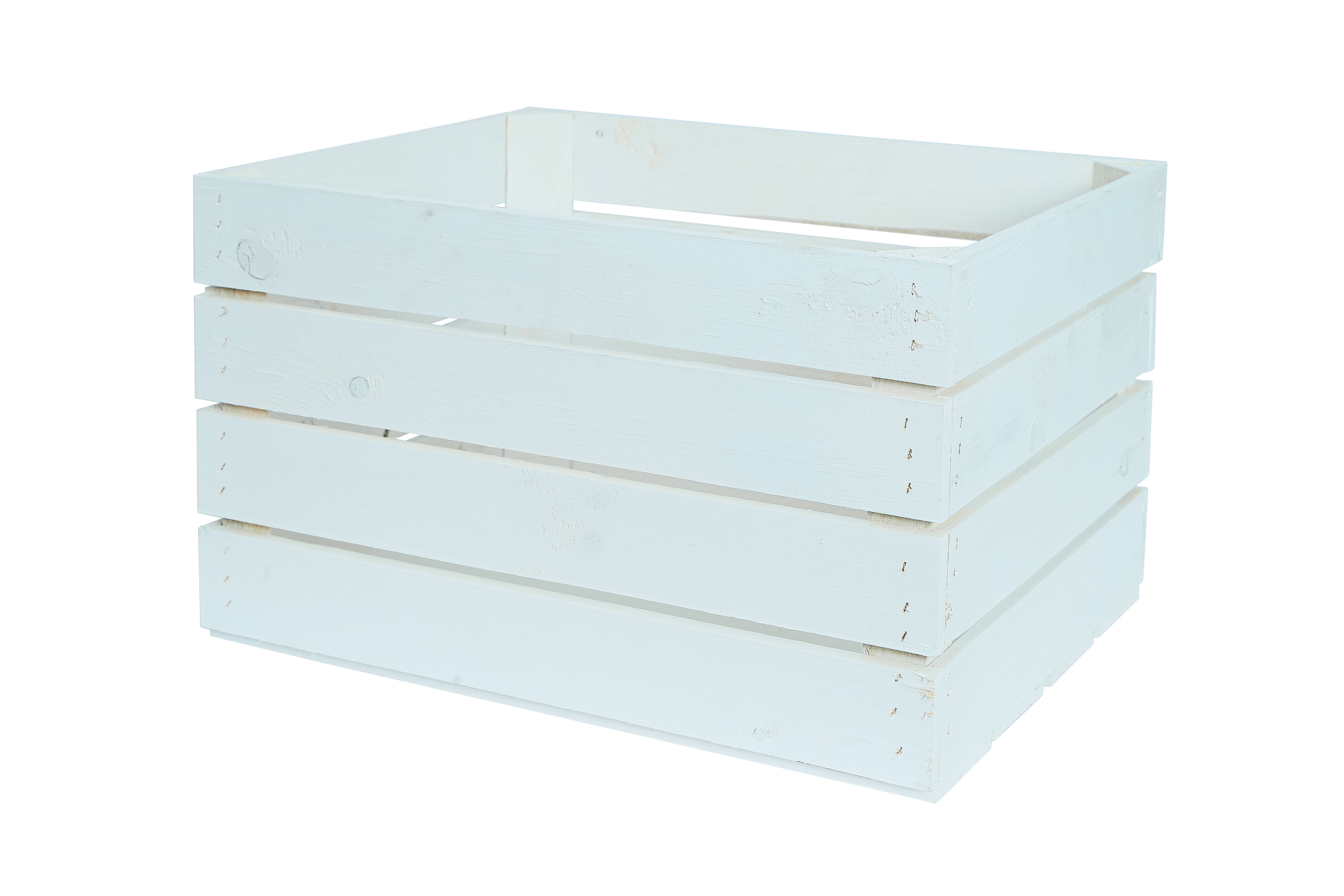 Neue Holzkiste Pol 50x40x29cm - weiß- HolzRepublik