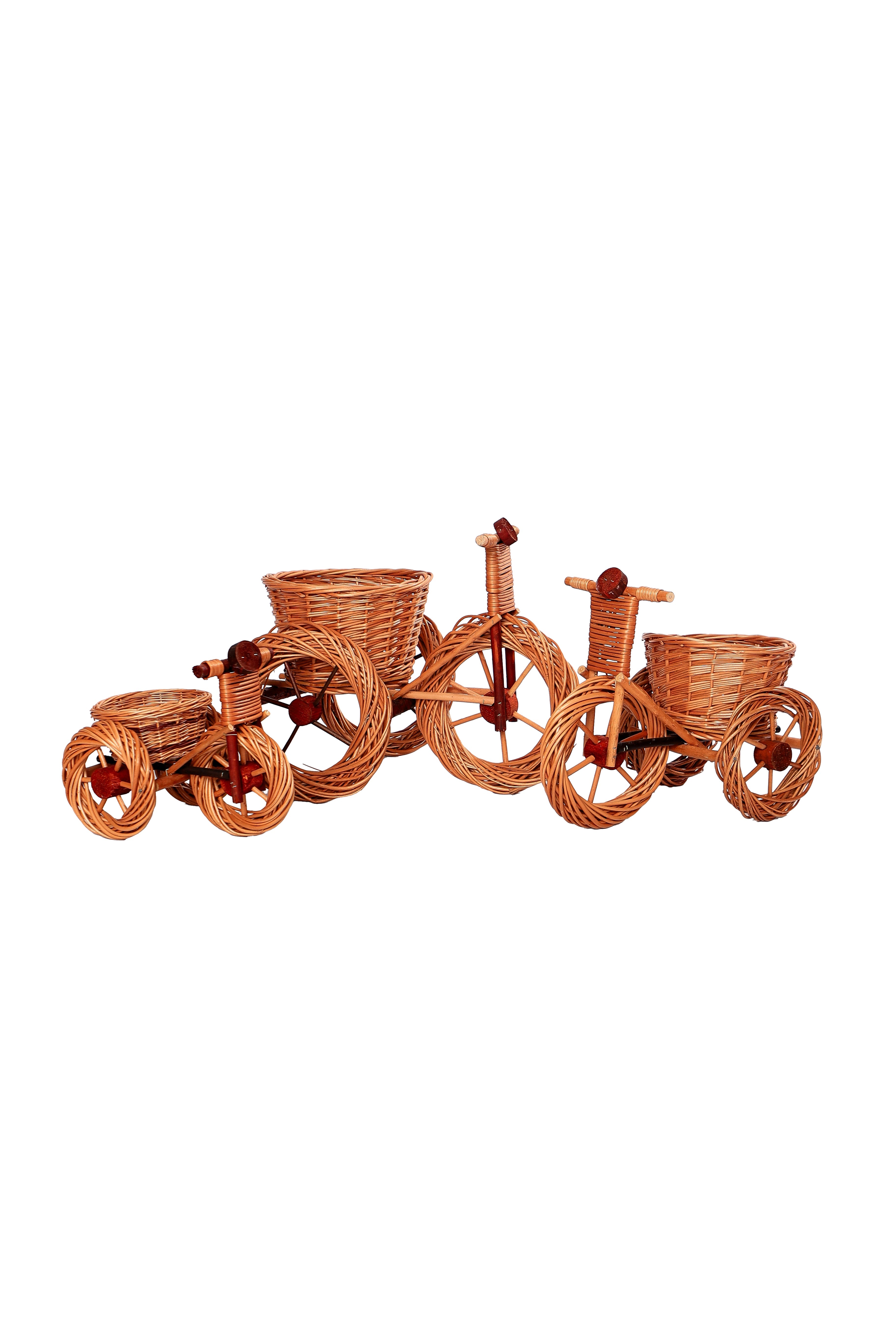 Rattan-Blumentopf in Fahrradform- HolzRepublik