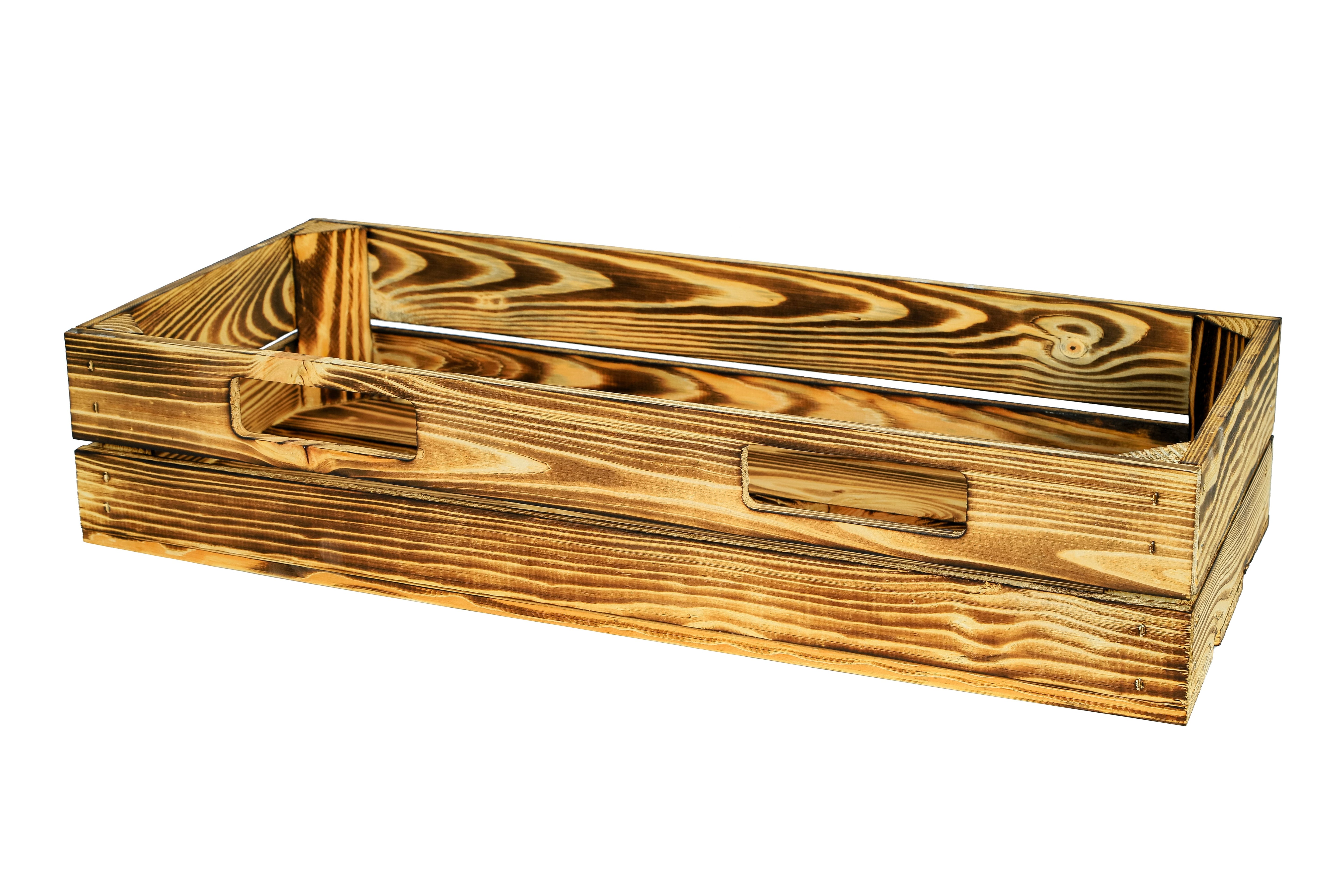 Neue geflammte Schublade 66x29x13cm / Holzkiste mit Griff / Aufbewahrungskiste- HolzRepublik