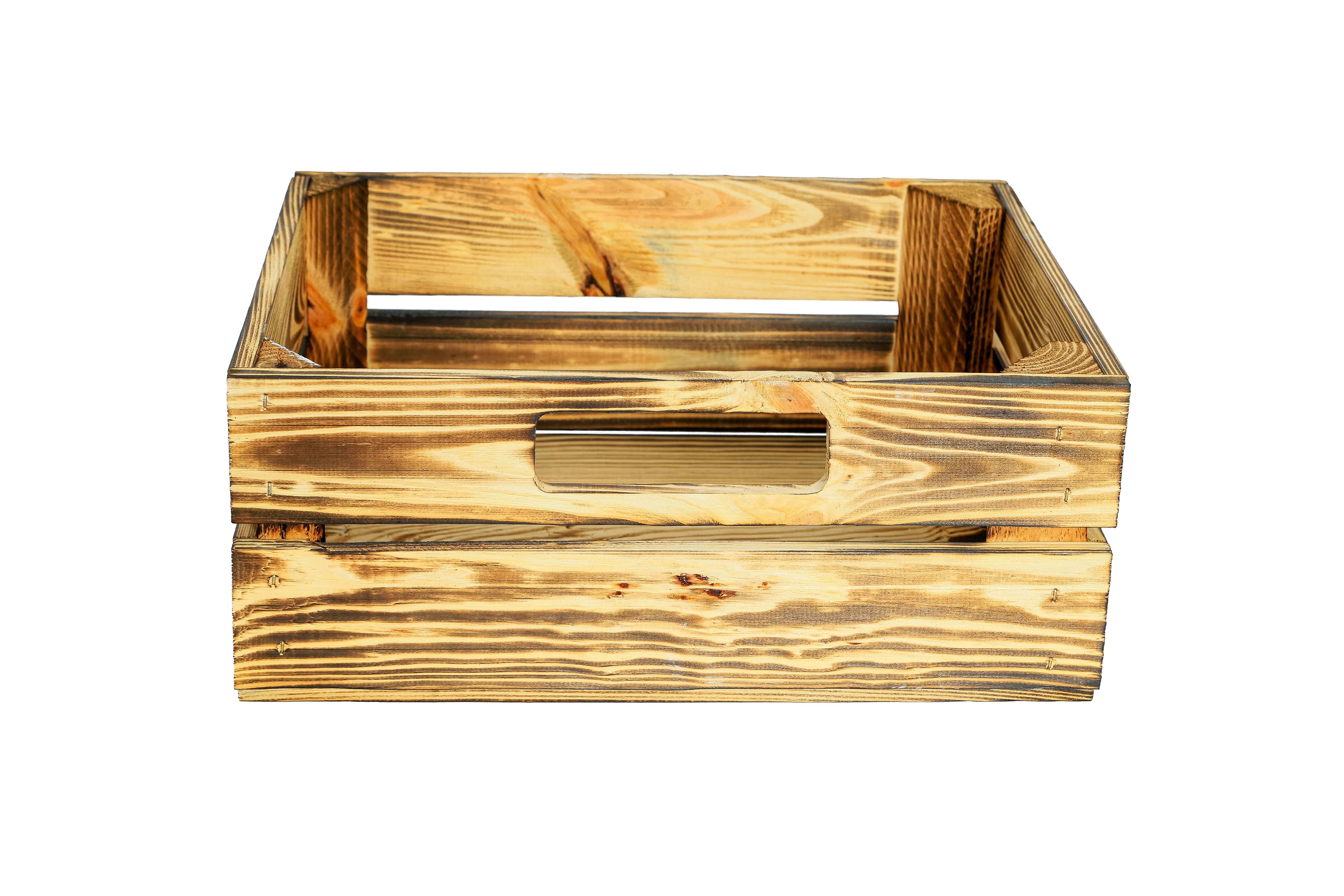 Neue geflammte Schublade 37x29x15,7cm / Holzkiste mit Griff / Aufbewahrungskiste- HolzRepublik