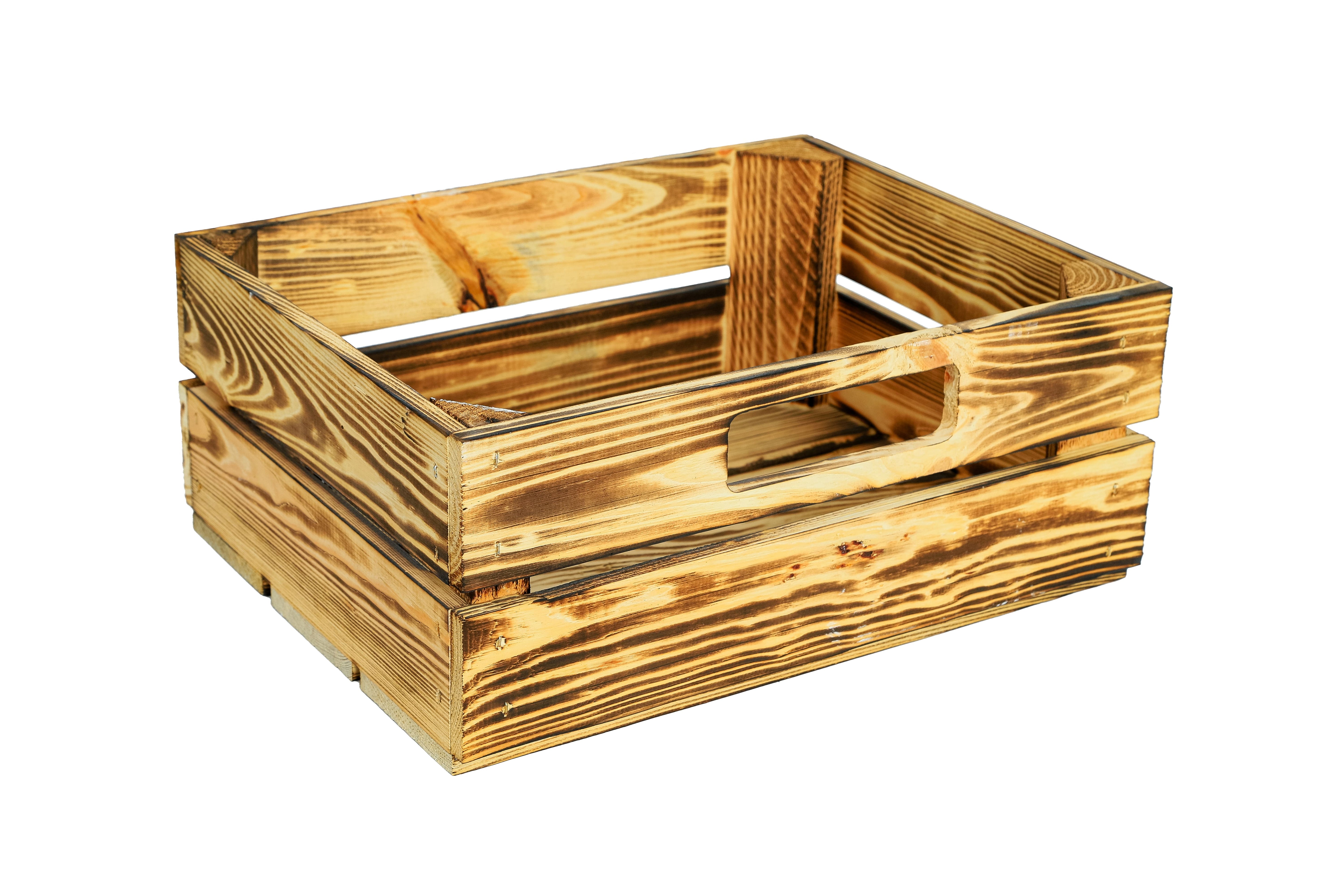 Neue geflammte Schublade 37x29x15,7cm / Holzkiste mit Griff / Aufbewahrungskiste- HolzRepublik