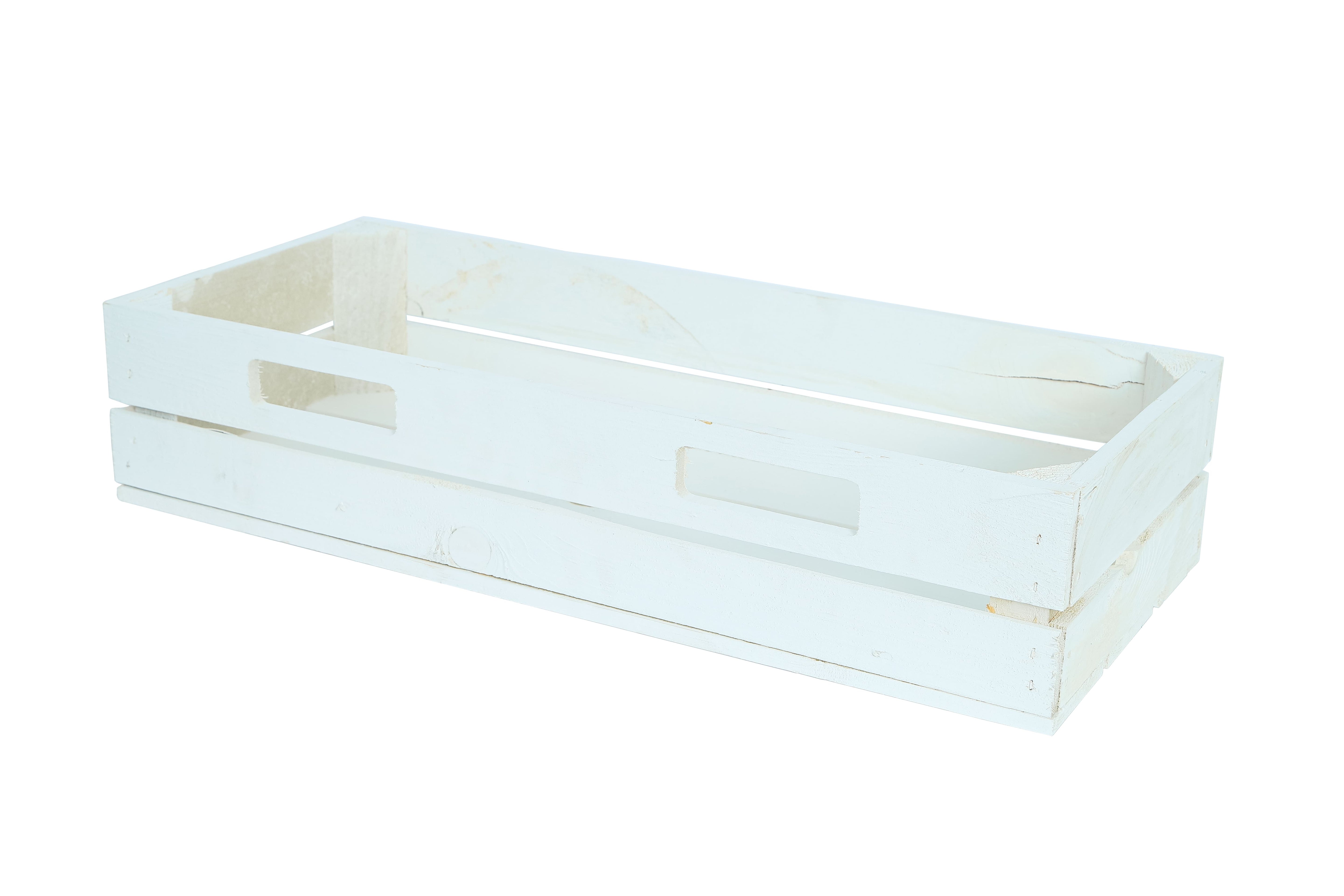 Neue Holzkiste SchuhBreit+S 68x40x31 cm - weiß- HolzRepublik