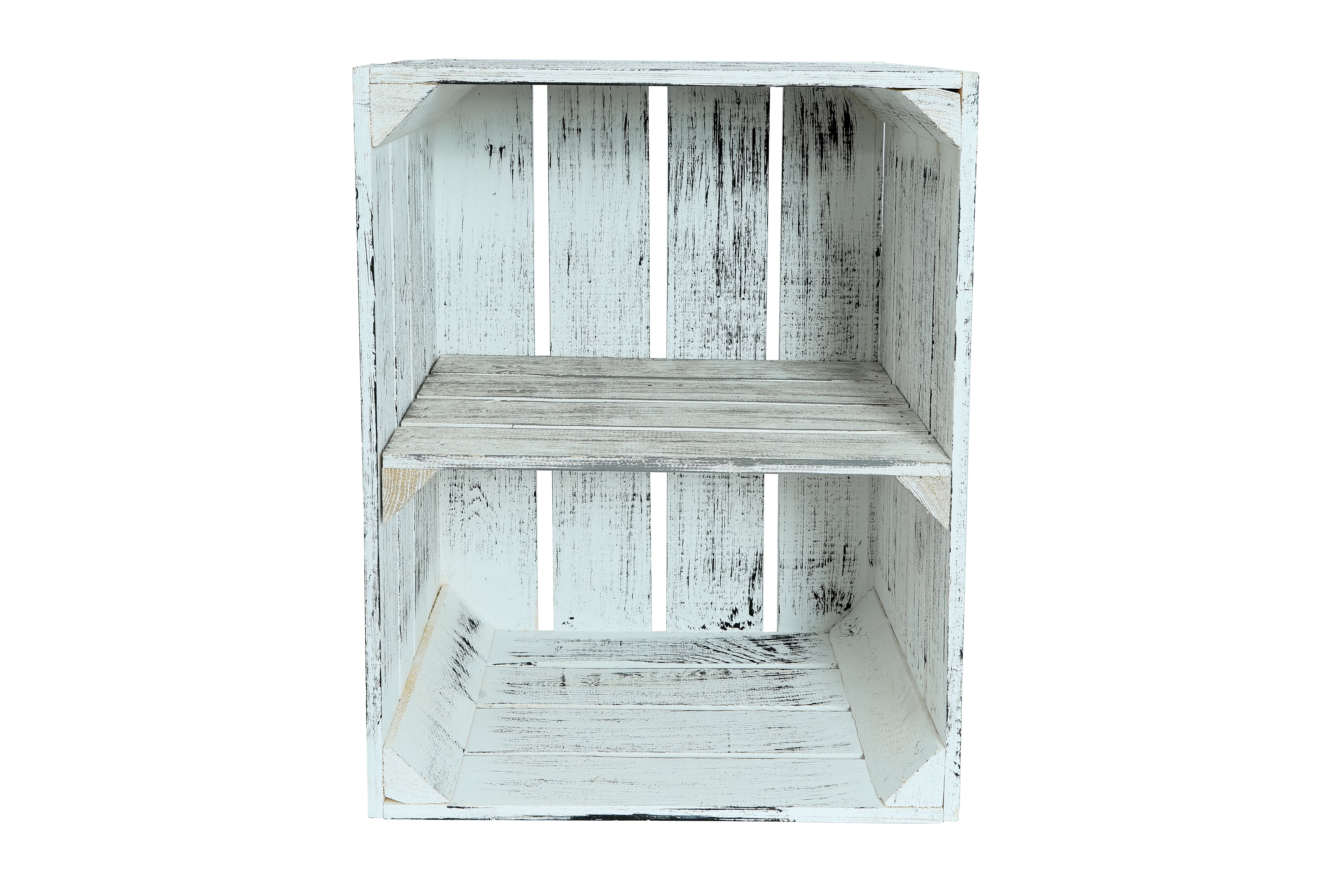 Neue Holzkiste Schuh 50x40x29 cm - Grau Vintage- HolzRepublik