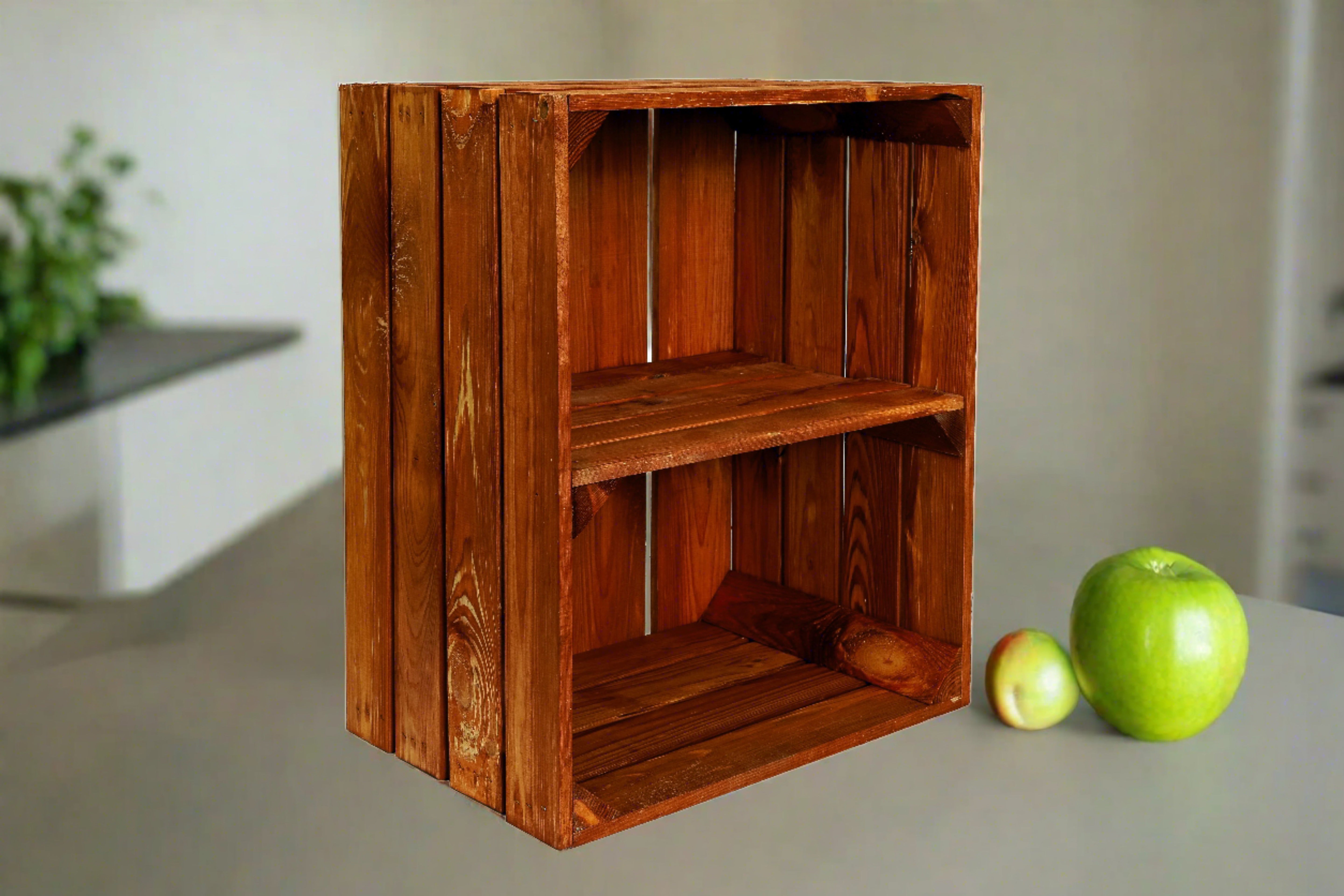 Neue Holzkiste SchuhQuer 50x40x30cm - ocker- HolzRepublik