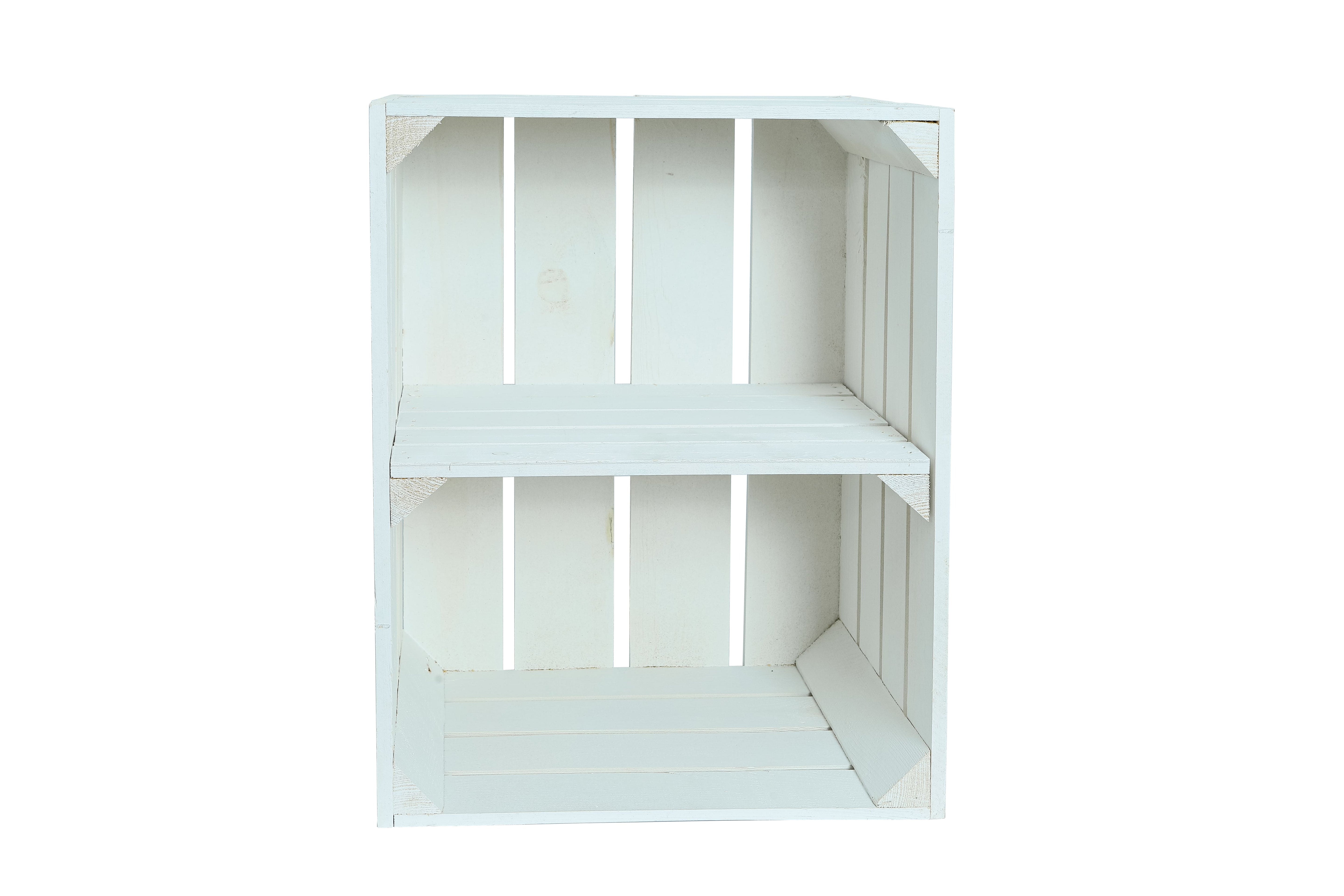 Neue Holzkiste SchuhQuer 50x40x29cm - weiß- HolzRepublik