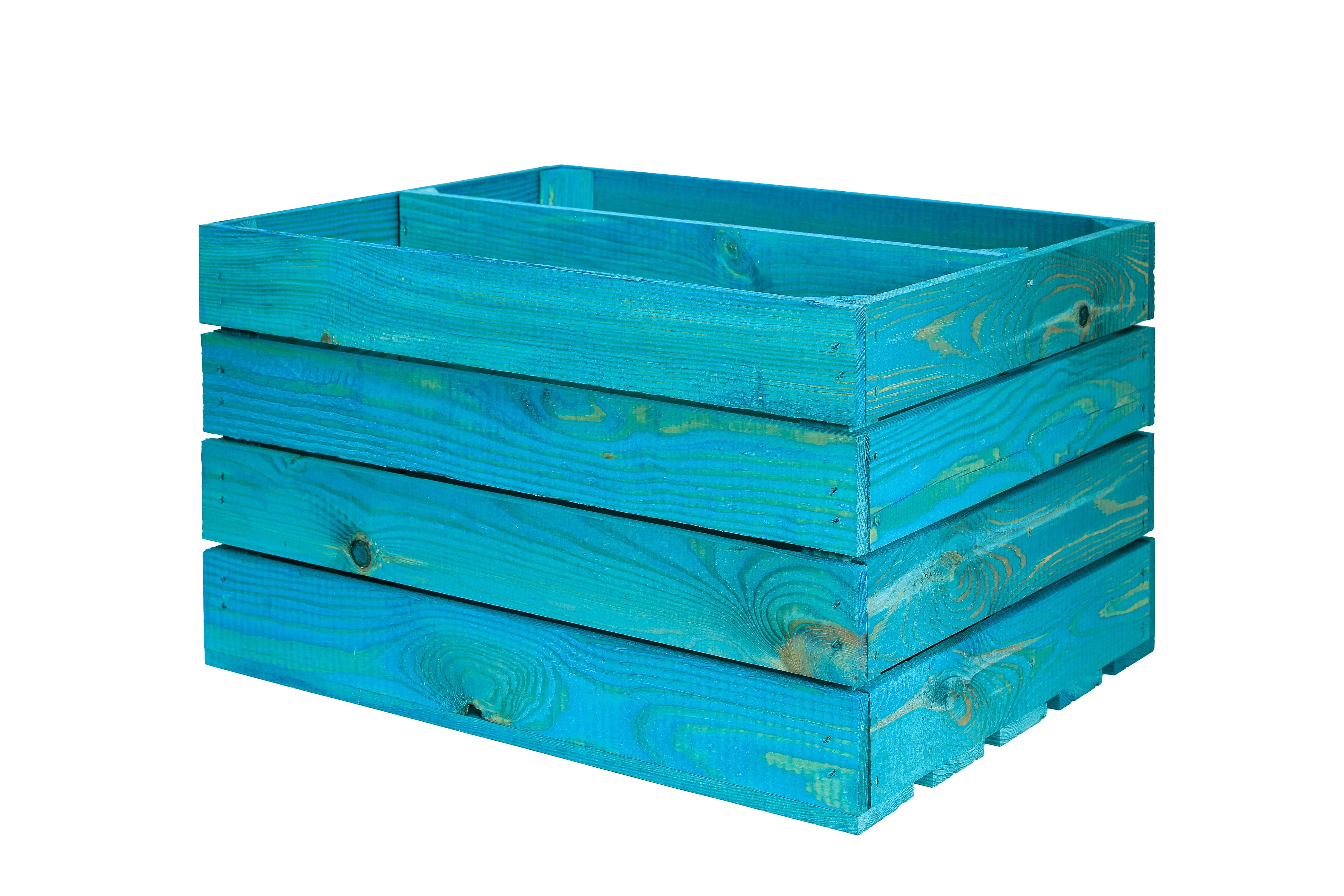 Neue Holzkiste Schuh türkis 50x40x30cm / mit Mittelbrett / Obstkistenregal / Schuhregal / Schuhschrank / Schuhkiste- HolzRepublik