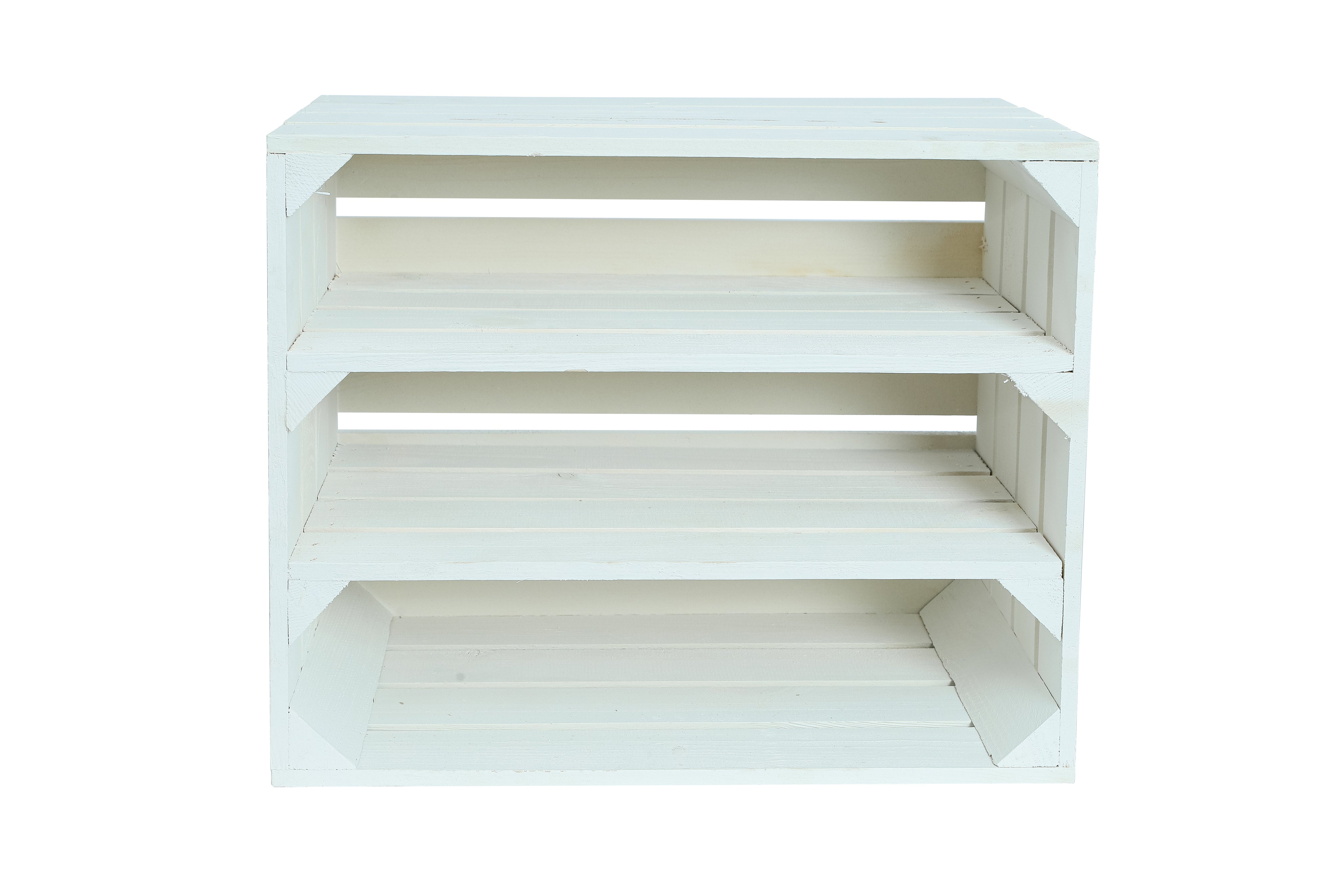 Neue Holzkiste Schuh2Lang 50x40x29 cm - weiß- HolzRepublik
