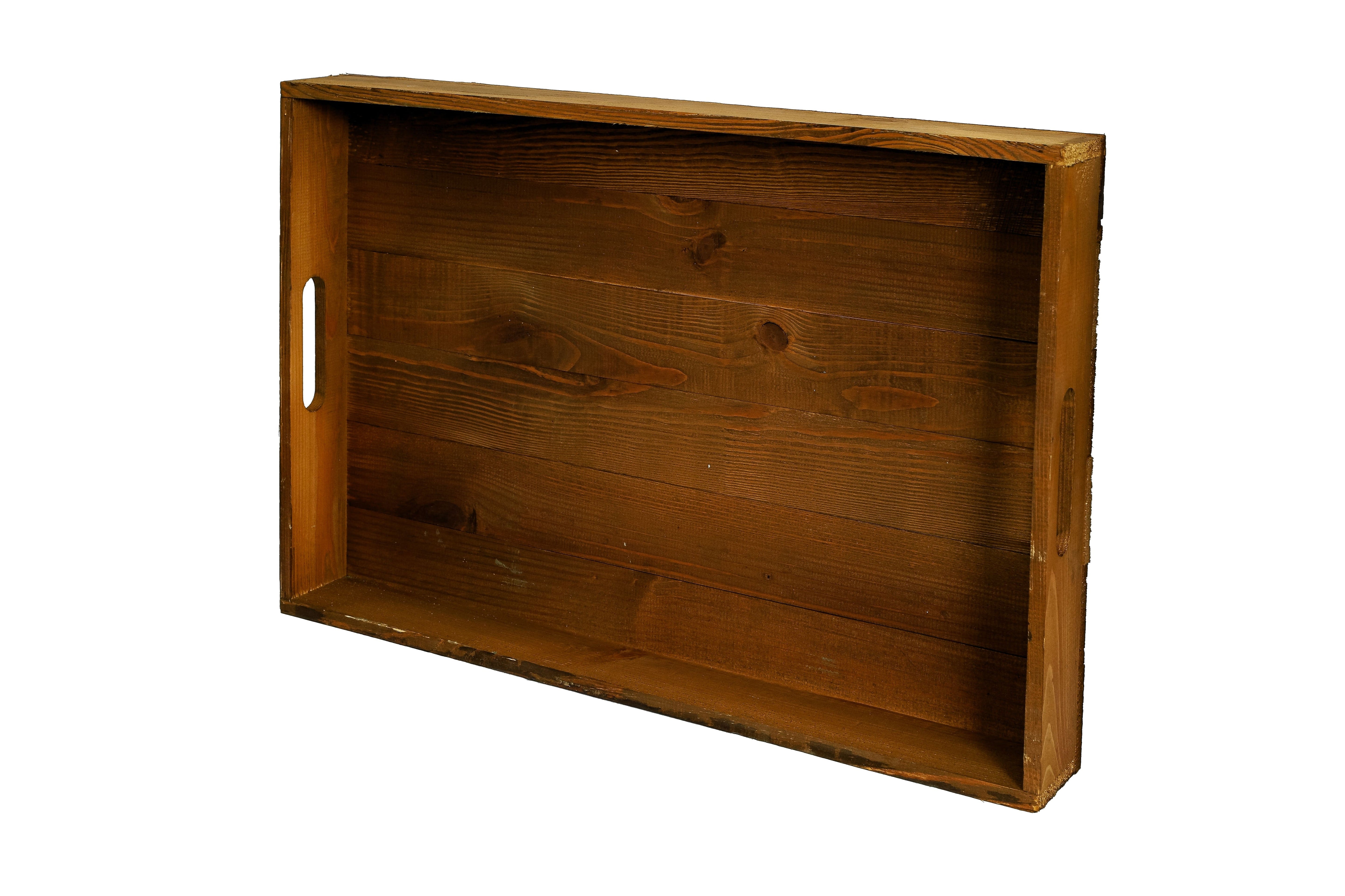 Holztablett / Frühstückstablett / Serviertablett 60x40x8cm - braun- HolzRepublik