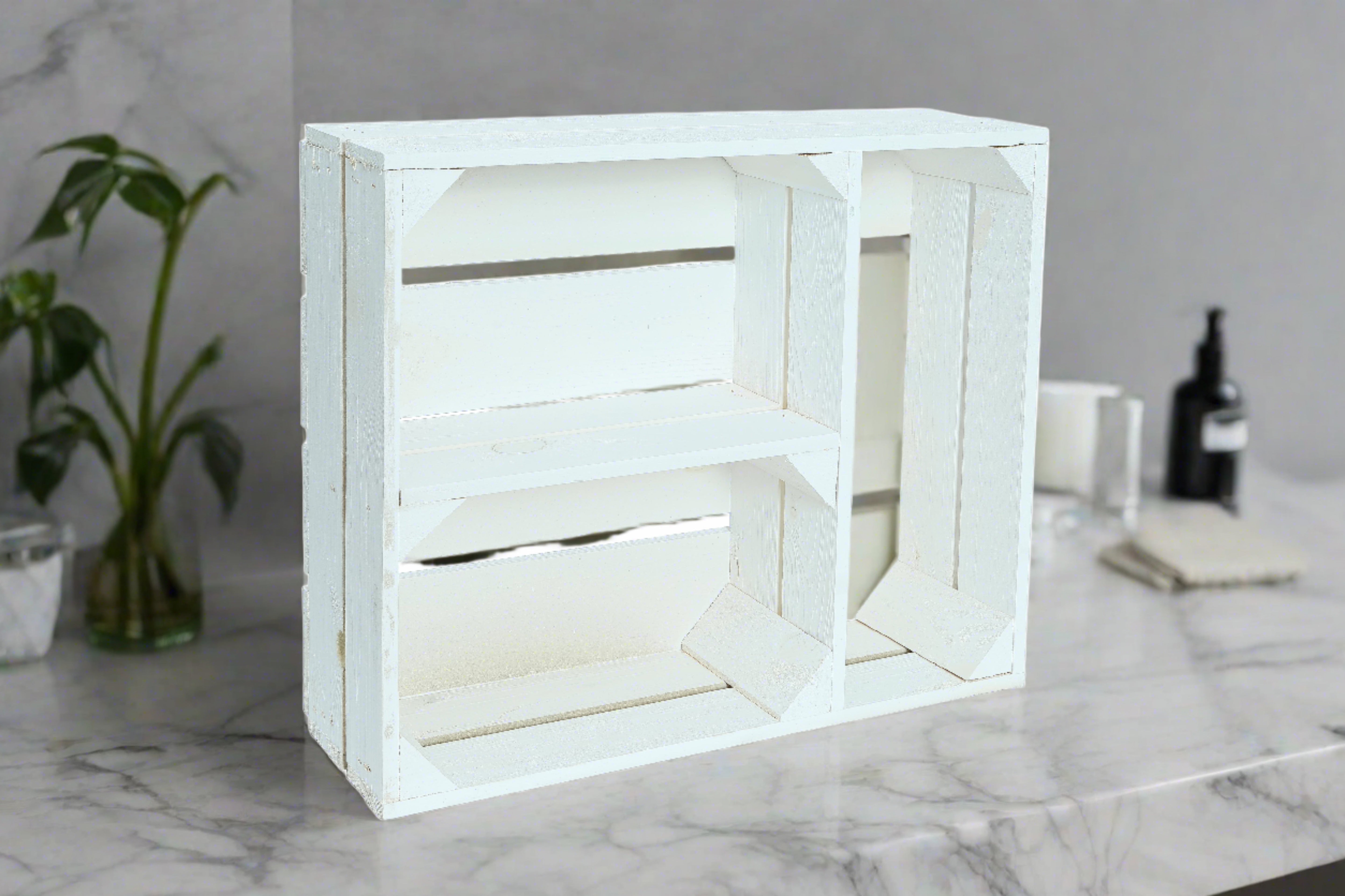 Neue Holzkiste "Traute" 50x40x16 cm - weiß- HolzRepublik