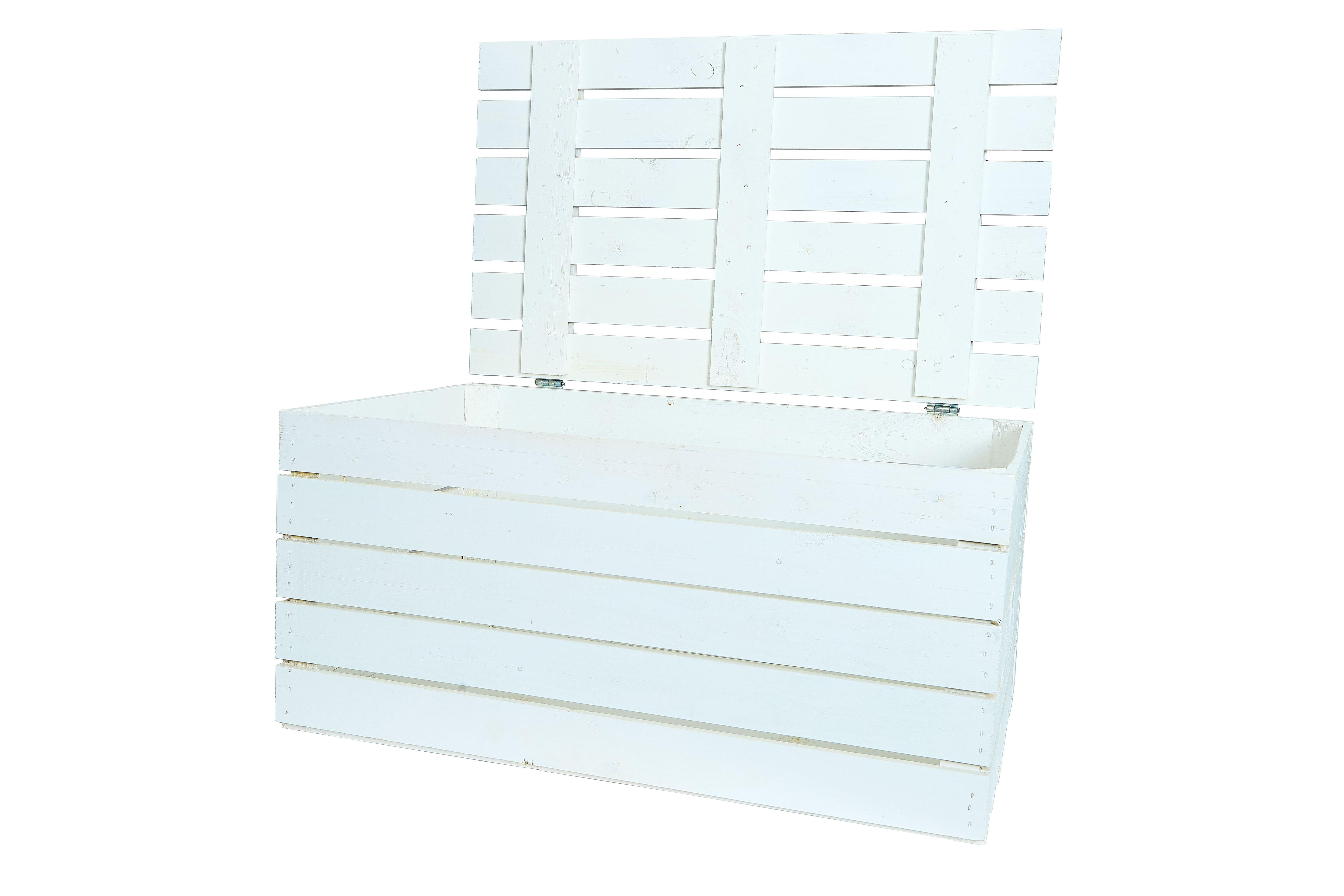 Neue große Holztruhe weiß 80x50x39cm - Truhe aus Holz / Holzkiste mit Deckel / Aufbewahrungskiste- HolzRepublik