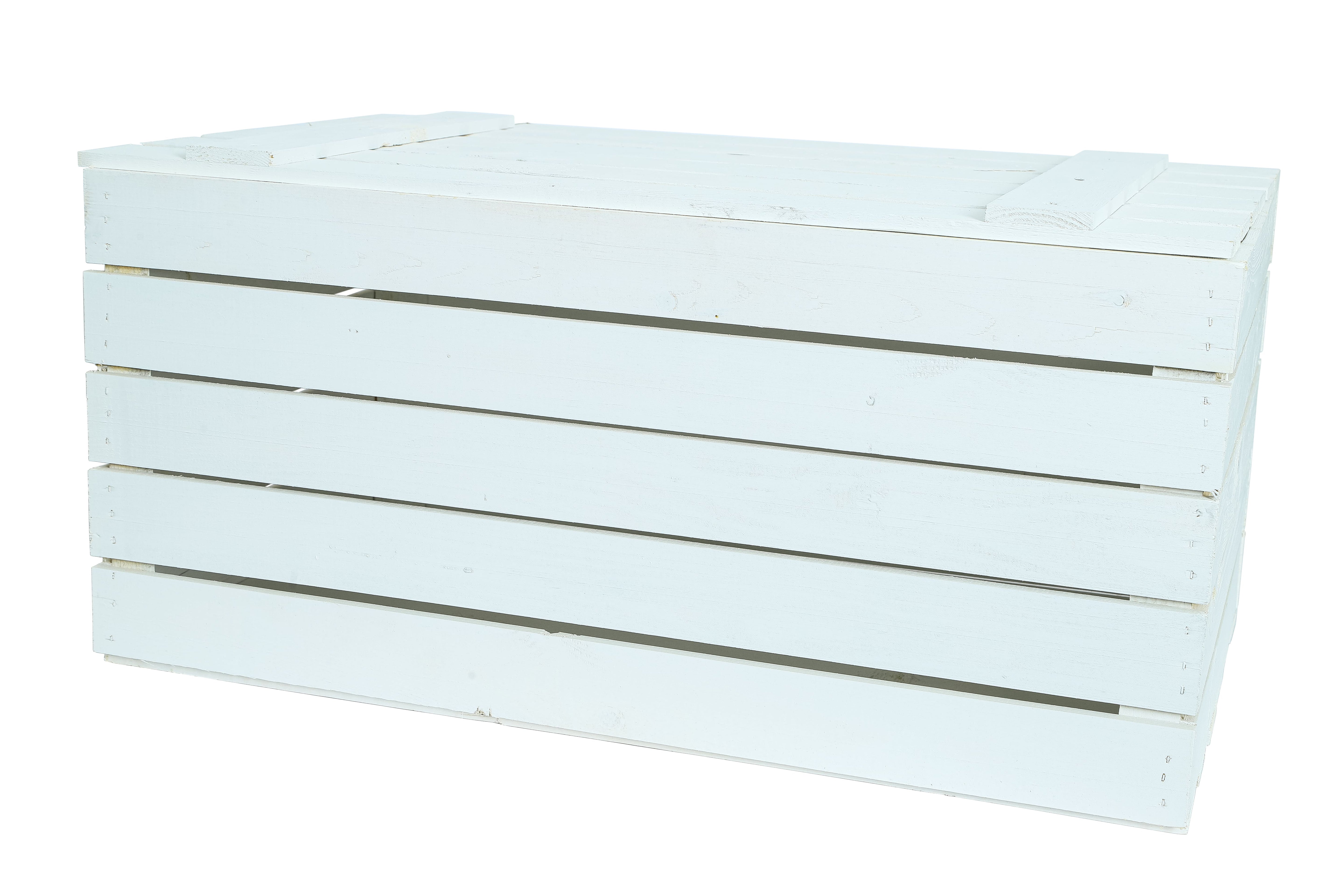 Neue große Holztruhe weiß 80x50x39cm - Truhe aus Holz / Holzkiste mit Deckel / Aufbewahrungskiste- HolzRepublik