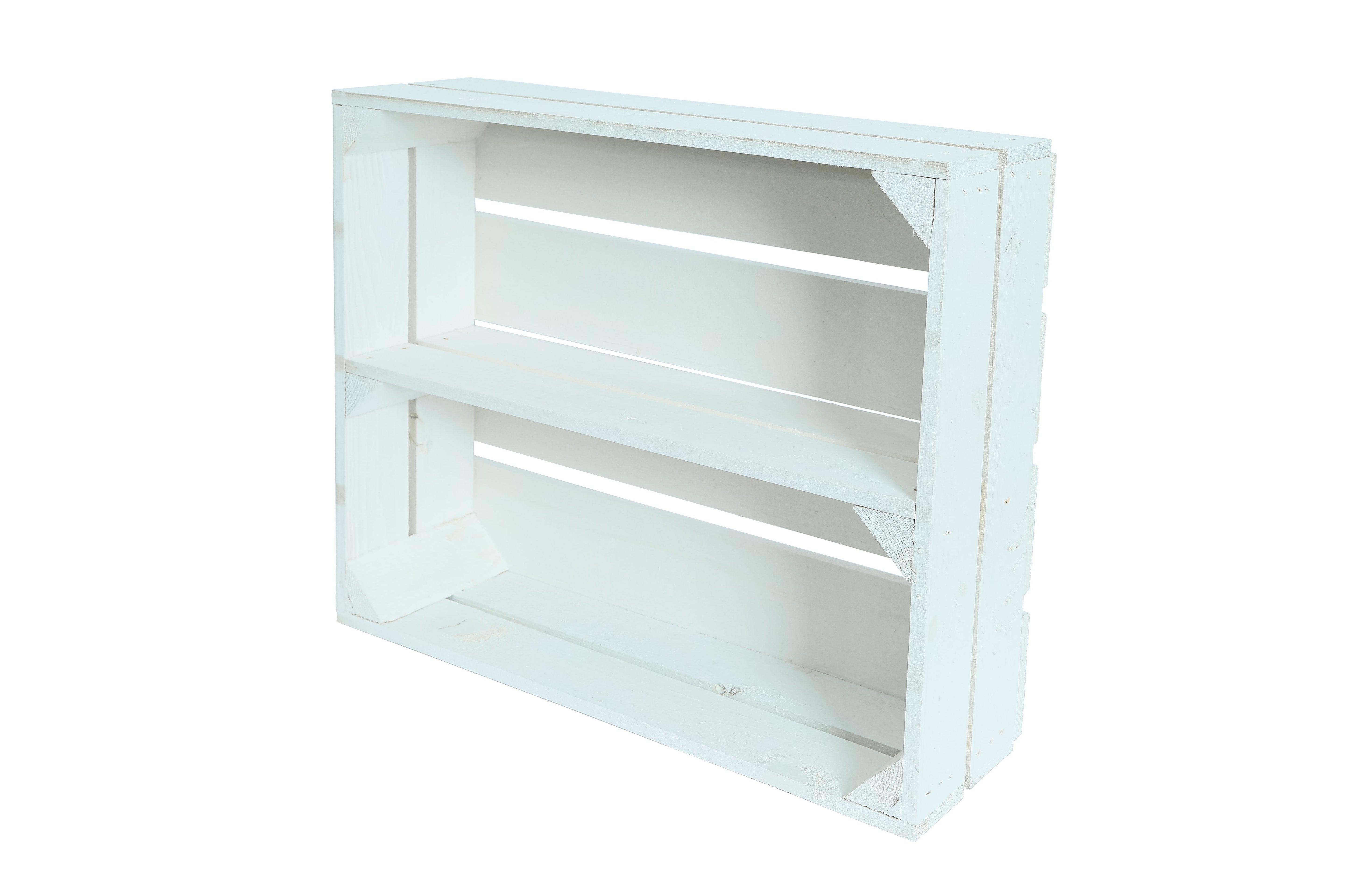 Neue Holzkiste "Wilma längs" 50x40x16 cm - weiß- HolzRepublik