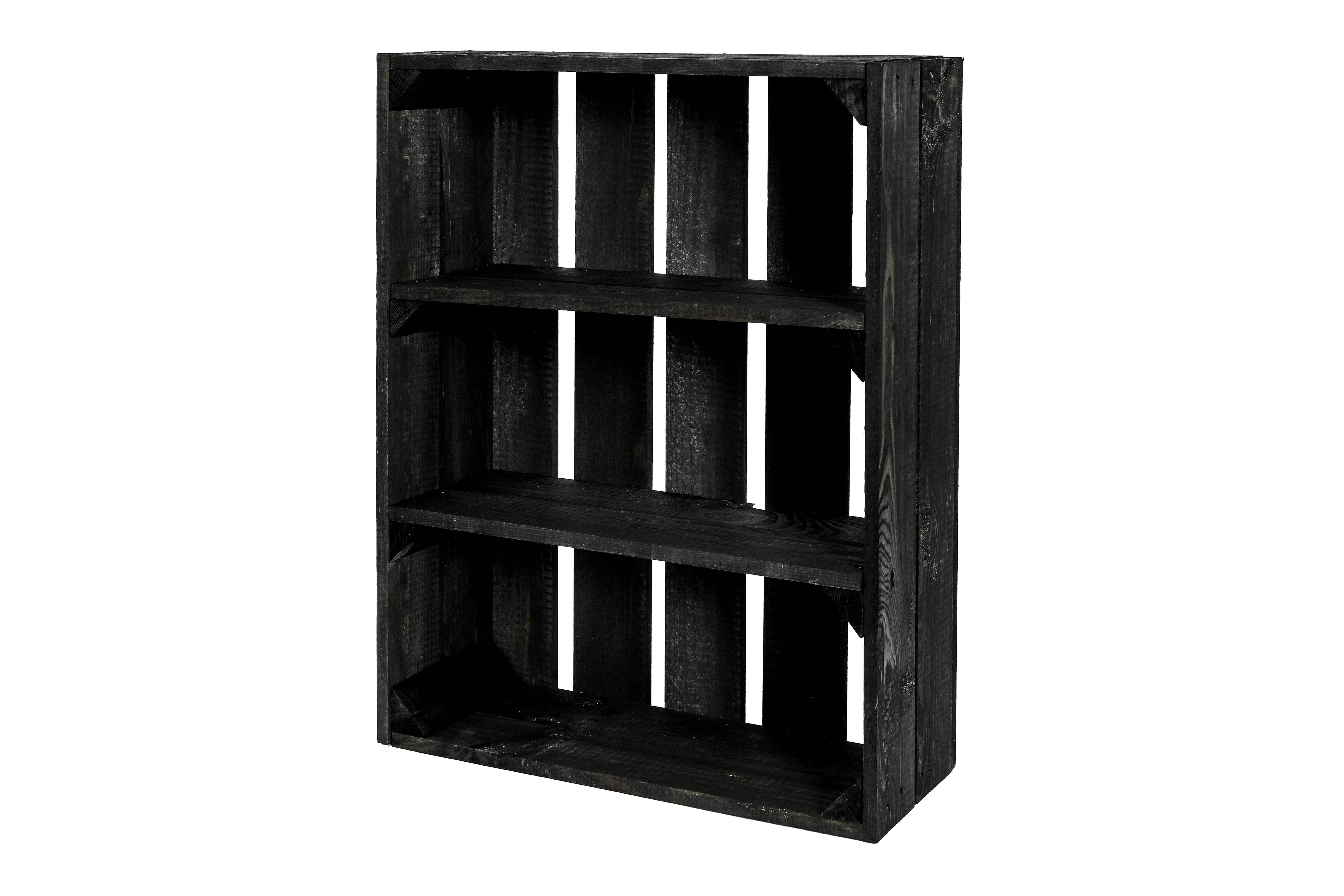 Neue Holzkiste Wilma schwarz 50x40,5x16cm / Holzregal / Küchenregal / Gewürzregal /Badezimmerregal- HolzRepublik