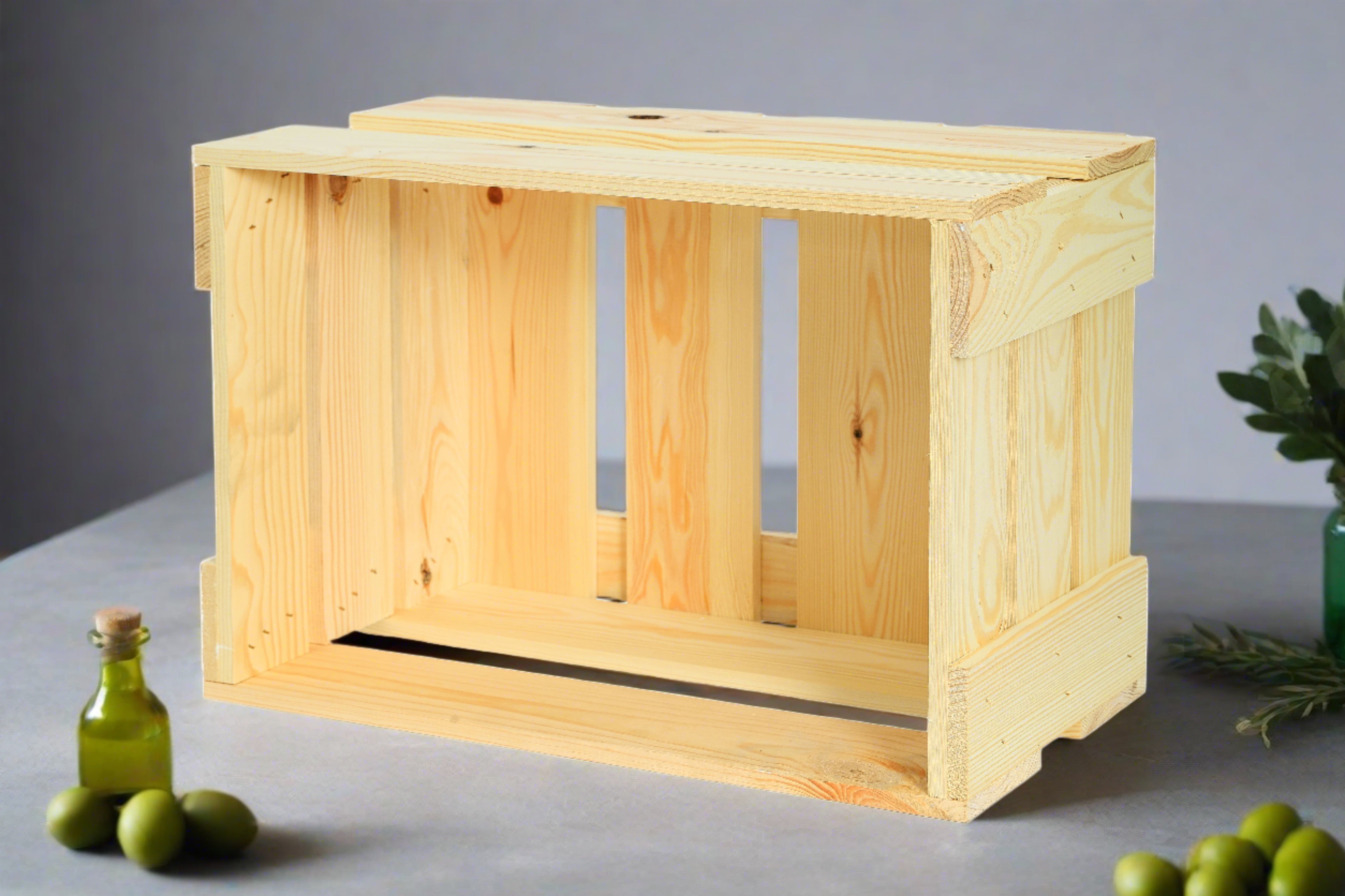 Neue Weinkiste 45x31x24 cm - natur- HolzRepublik