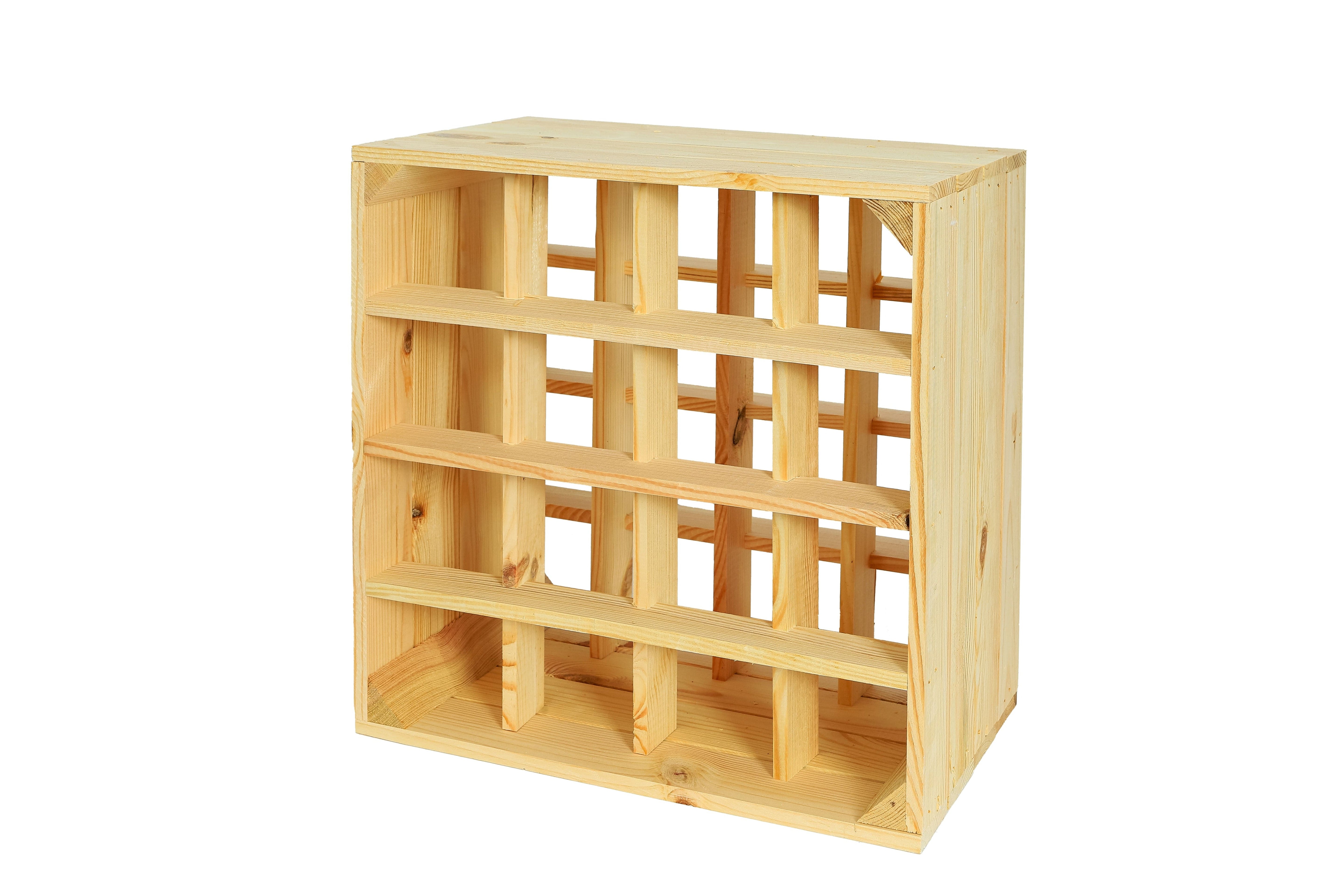    Neues Weinregal mit 16 Fächern 16er 40x40x27cm - natur / Dekokiste / Weinkiste / Weinhalter mit Unterteilungen- HolzRepublik