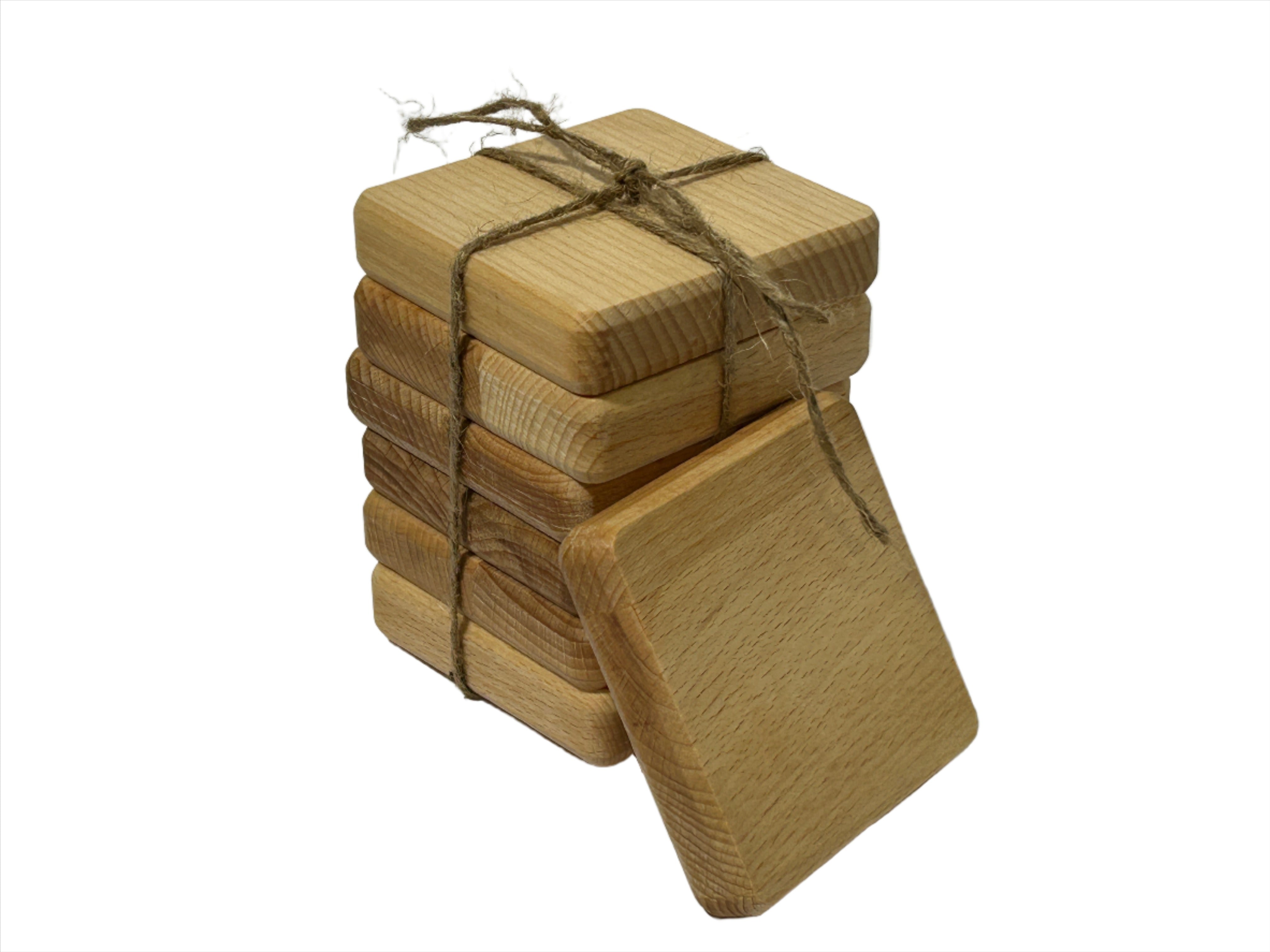    Holzuntersetzer für Tassen 8,5x8,5x2 cm- HolzRepublik