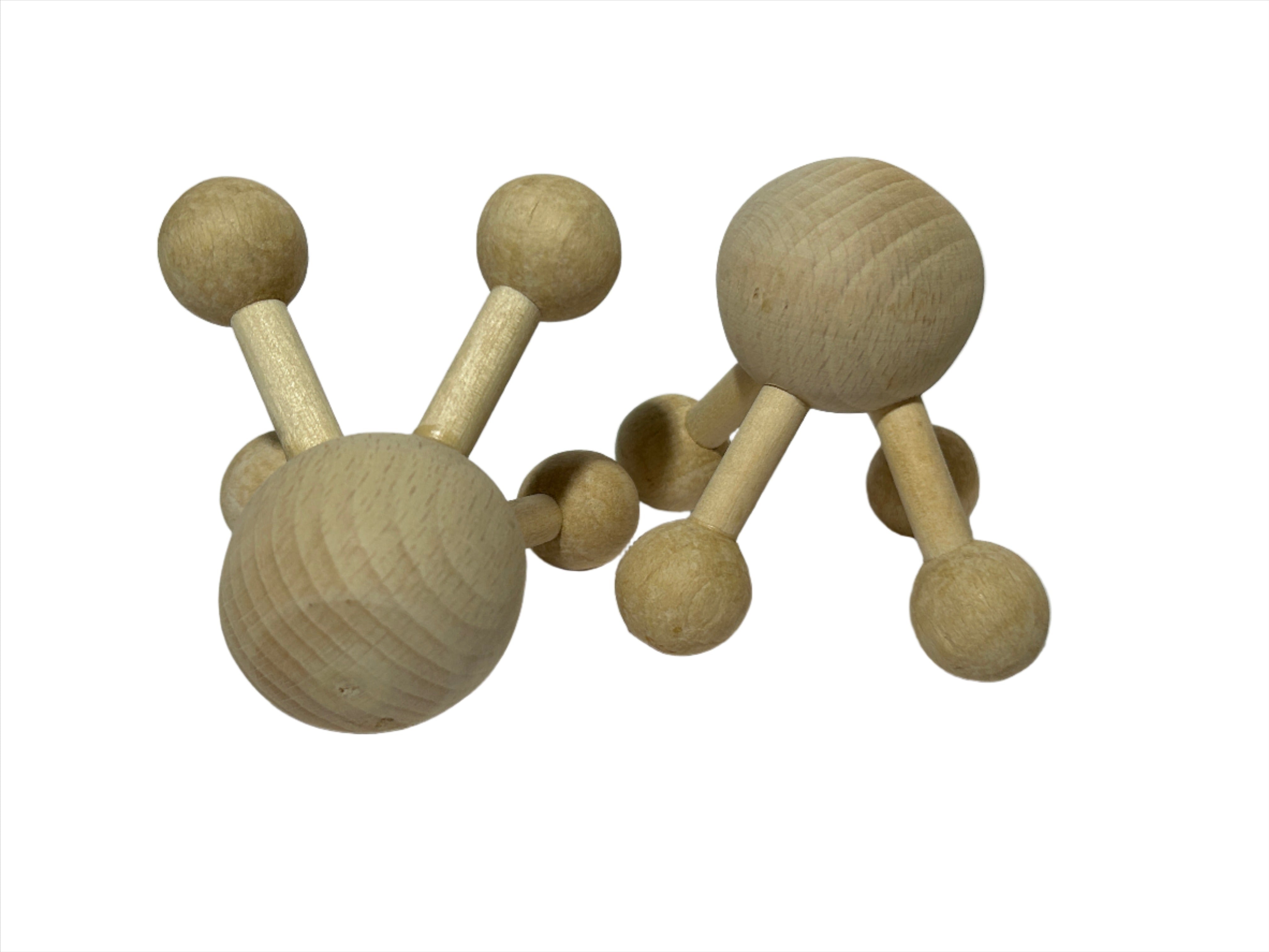    Beauty Set: Holzkopfmassager "Molekül" &amp; Holzuntersetzer "Oval"- HolzRepublik