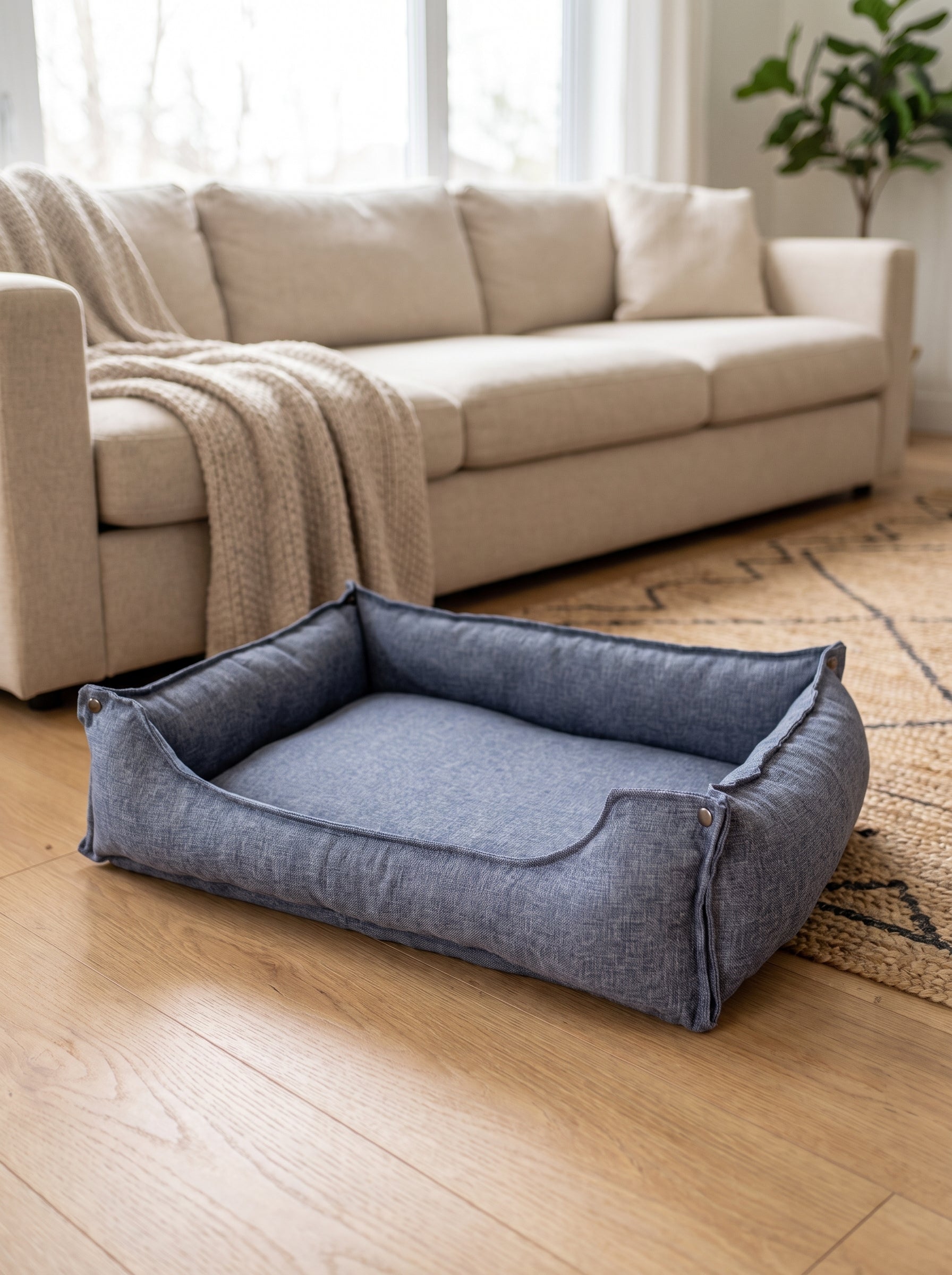 Faltbares Hundebett & Hundekissen 2-in-1 | Weiches Hundebett für Zuhause, Auto und Reisen