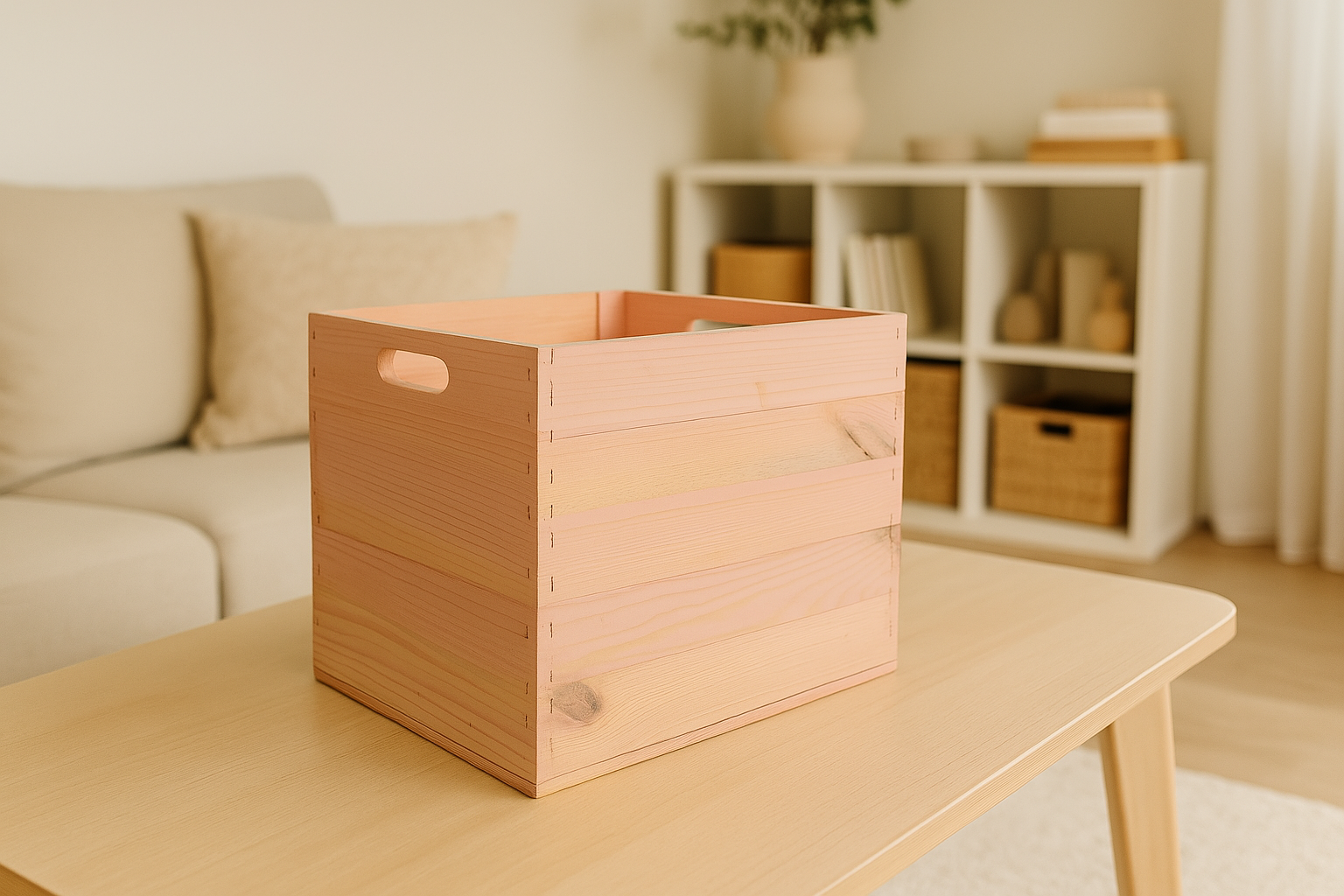    Neue Holzkiste Kallax 32x37,5x32,5 cm - Rosa /  Fach aus Holz für ein IKEA-Regal / Aufbewahrungskiste / Einschubkiste-  OBSTKISTE