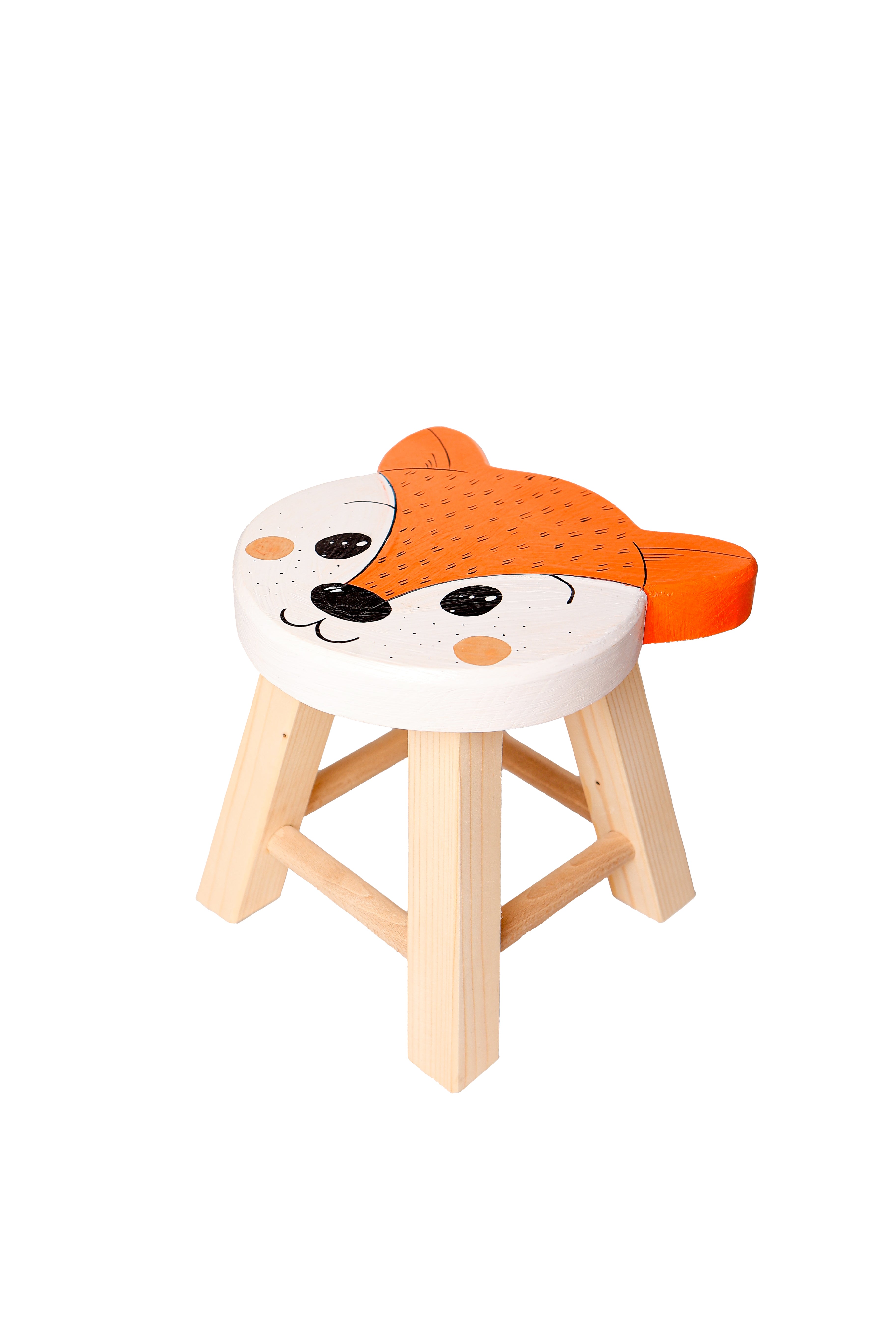    Montessori Kinderhocker mit Tiermotiven - Fuchs- HolzRepublik