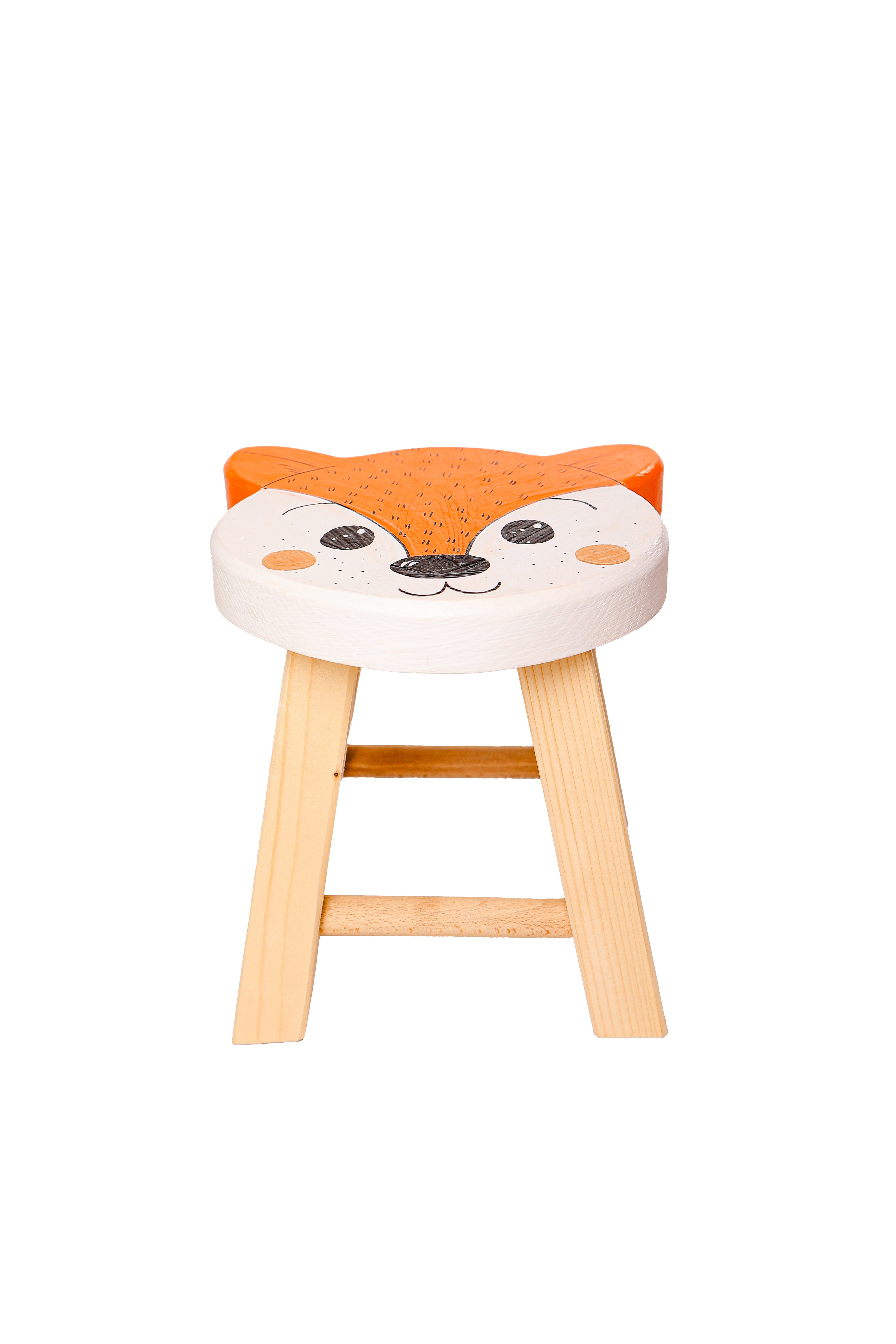    Montessori Kinderhocker mit Tiermotiven - Fuchs- HolzRepublik