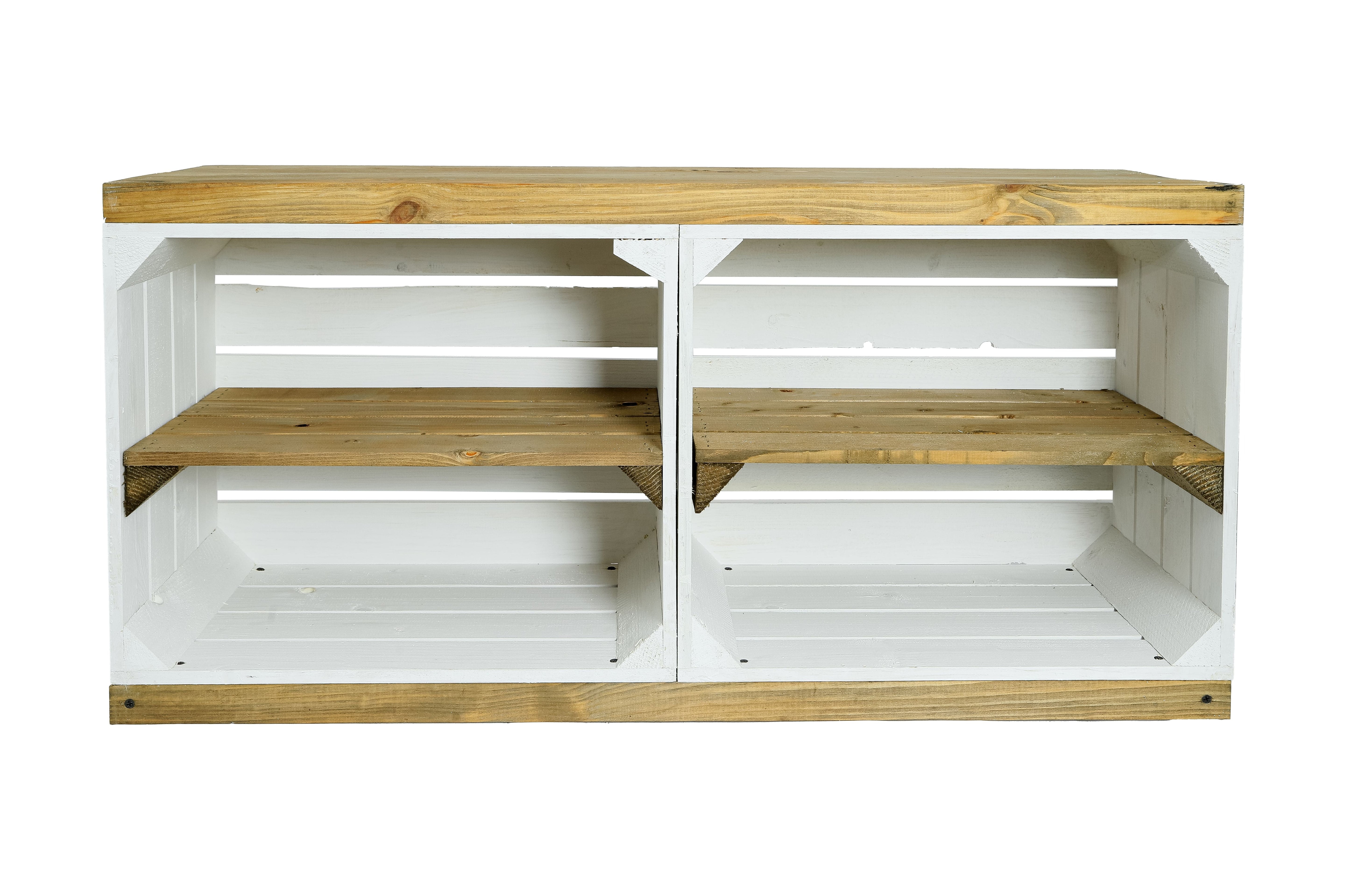    TV-Schrank / Sitzschrank 100x45x29 cm - weiß-natur- HolzRepublik