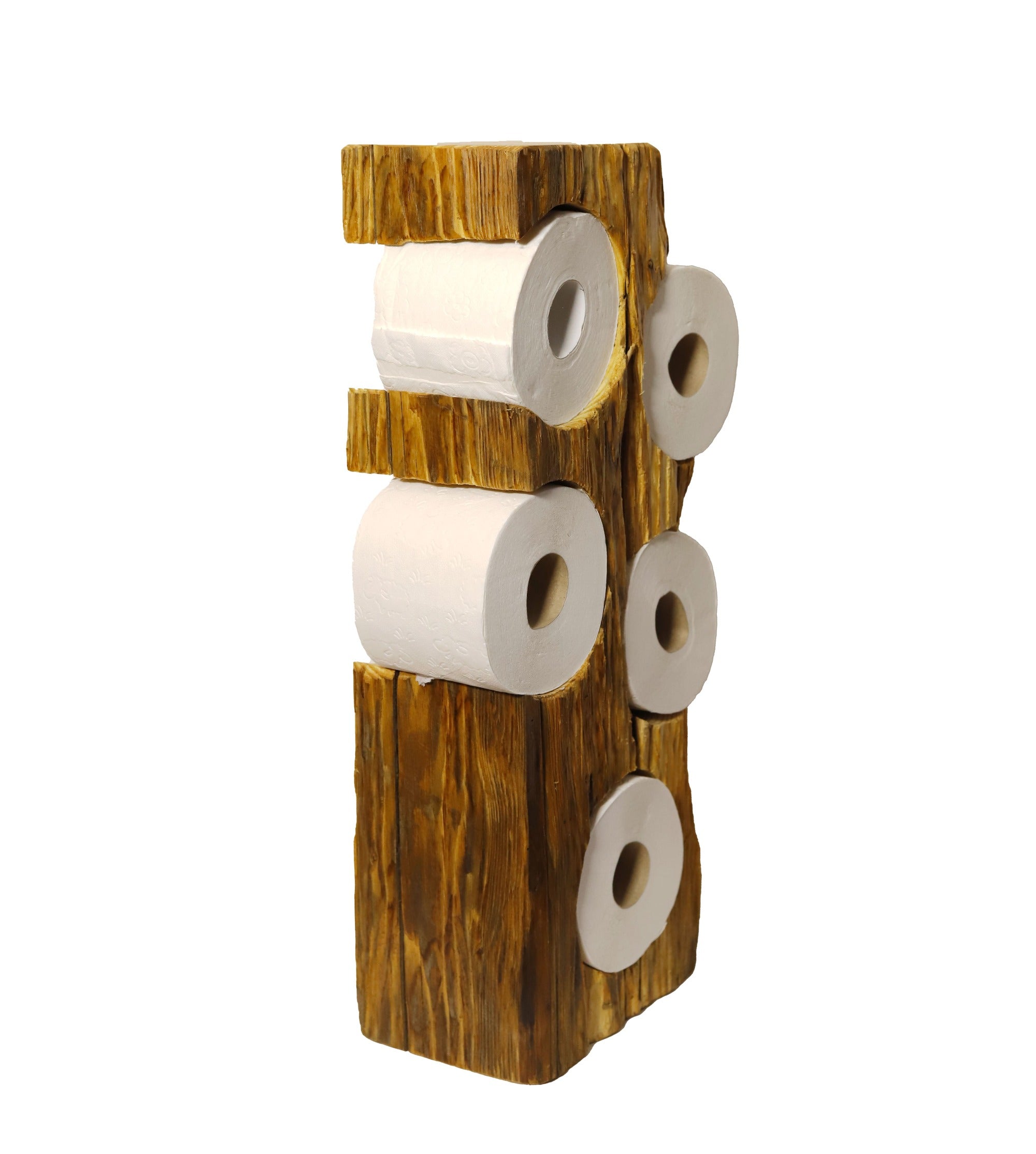 Toilettenpapierhalter aus altem Kiefernholz