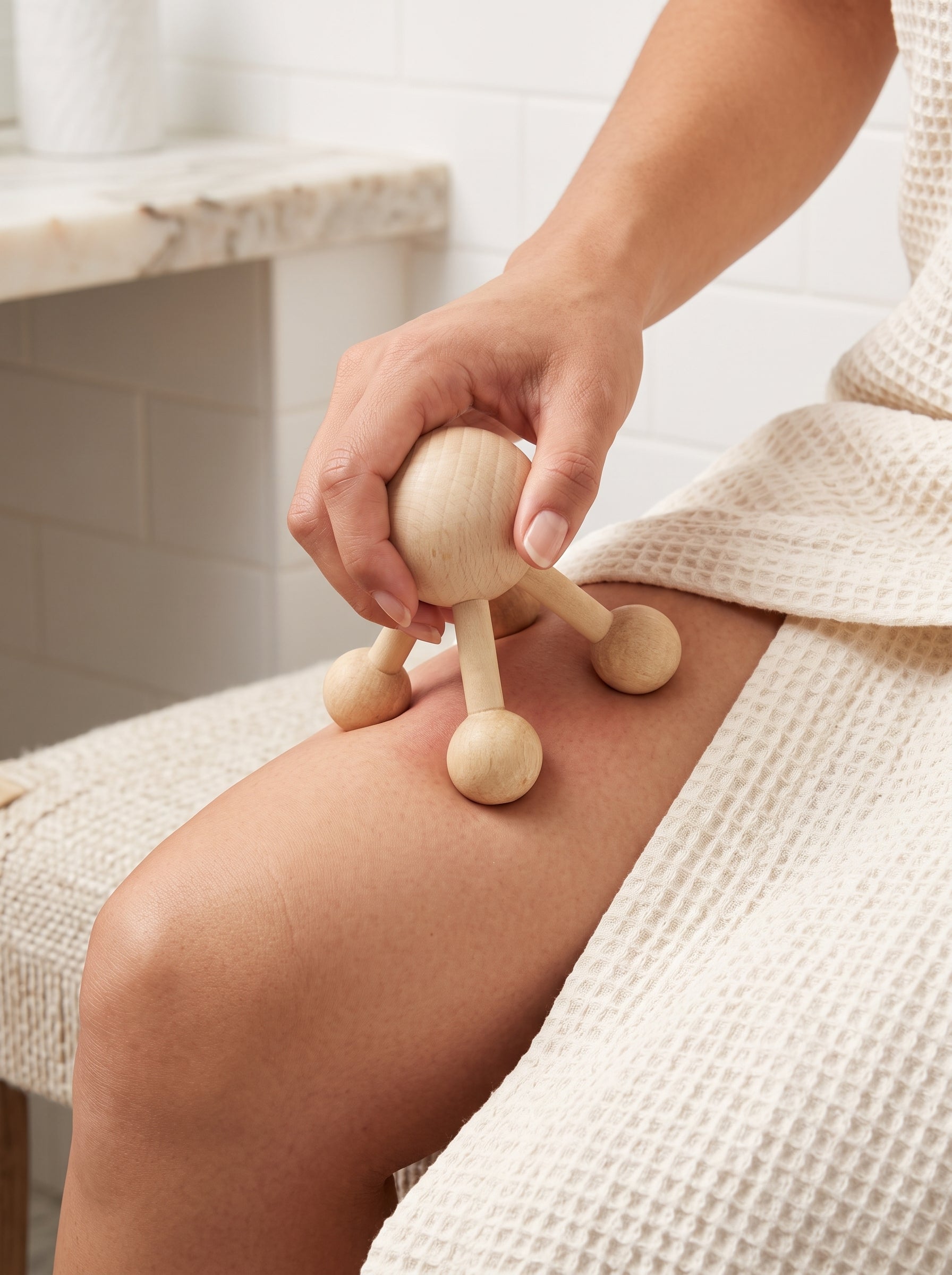 Körpermassagegerät aus Holz – Self Care Massage Tool für Wellness, Entspannung, sanfte Lymphmassage