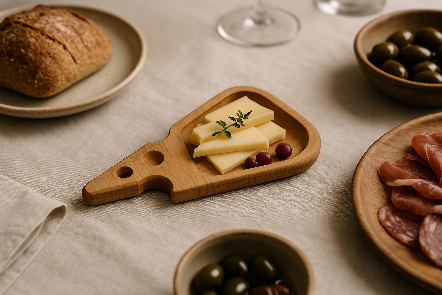 Holzbrett in Käseform – originelles Servierbrett für Käse & Snacks / Schneidebrett für Küche & Esstisch / Handgefertigtes Käsebrett aus Naturholz