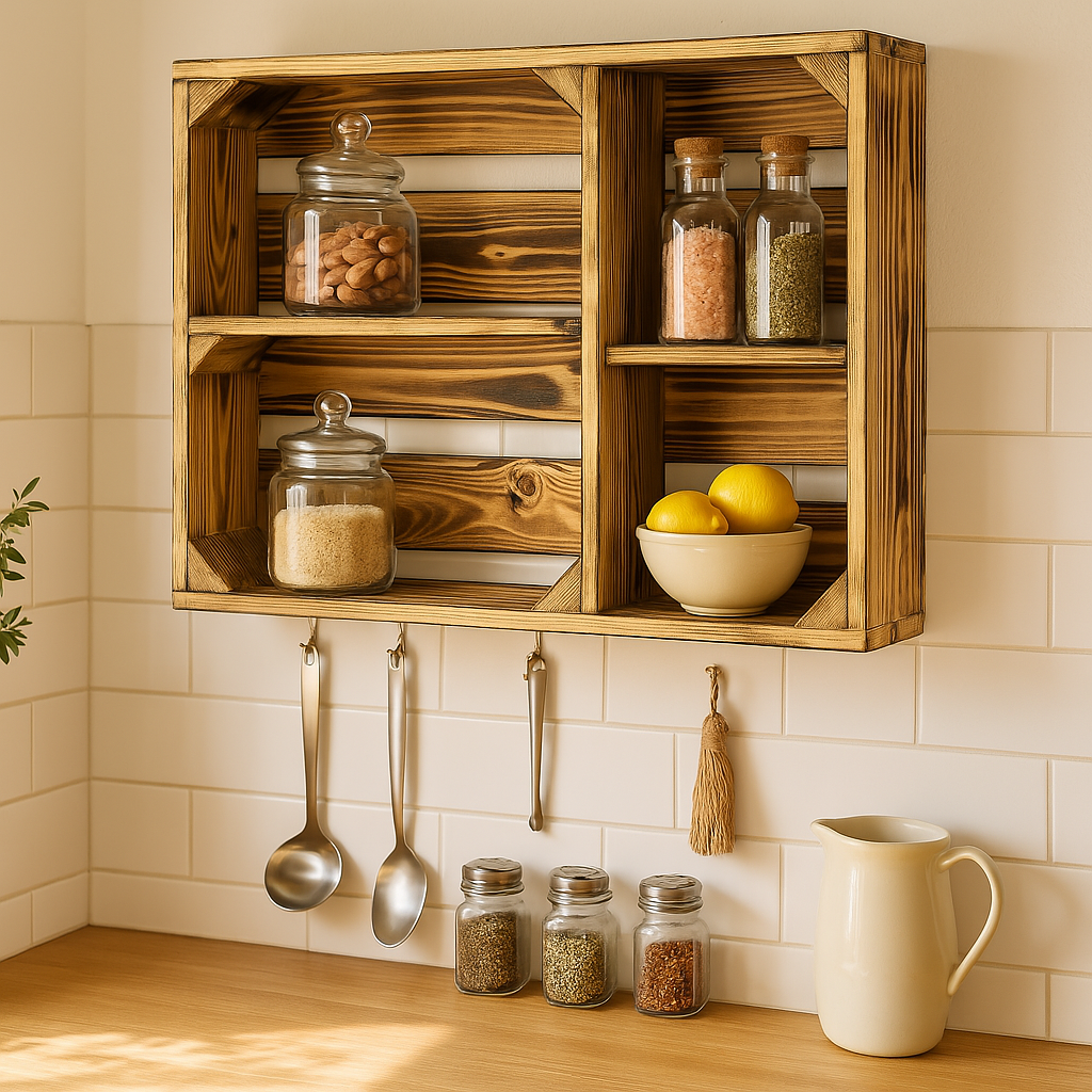 Neue Holzkiste Traute geflammt 50x40x16 cm