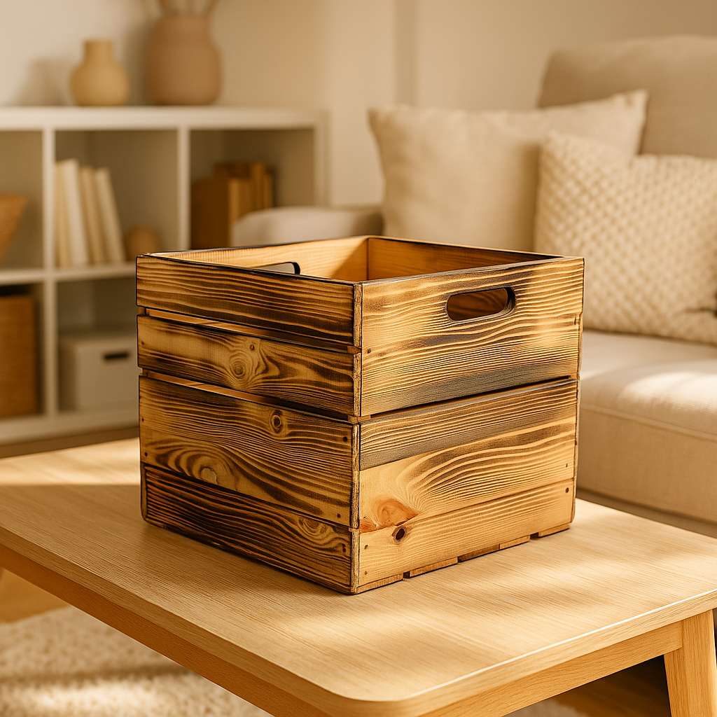 Neue Holzkiste KallaxGef 33x37,5x32,5cm - geflammt