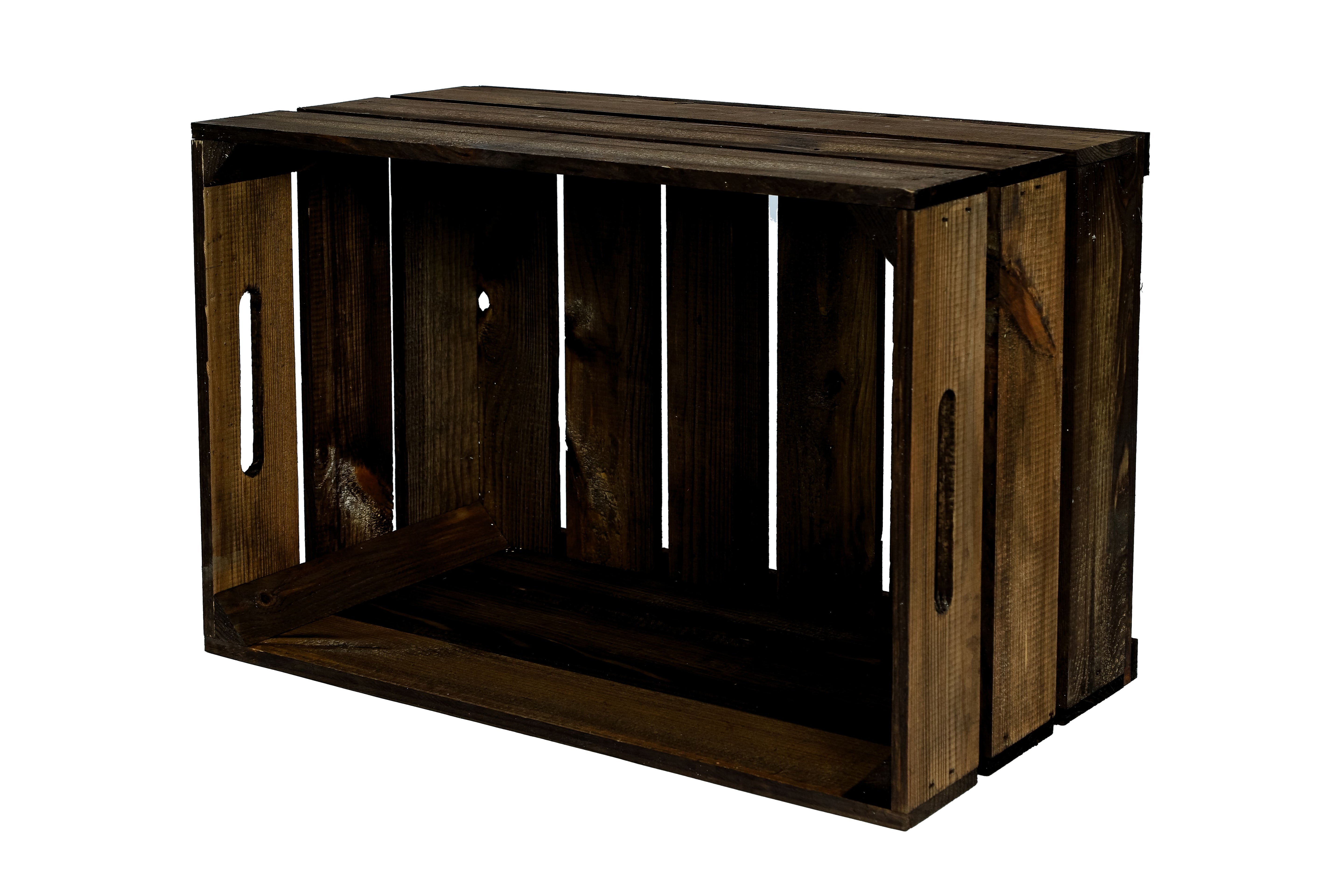    Neue Holzkiste Elfriede 54x35x30cm - braun mit Griff / Dekokiste / Obstkiste / Aufbewahrungskiste- HolzRepublik