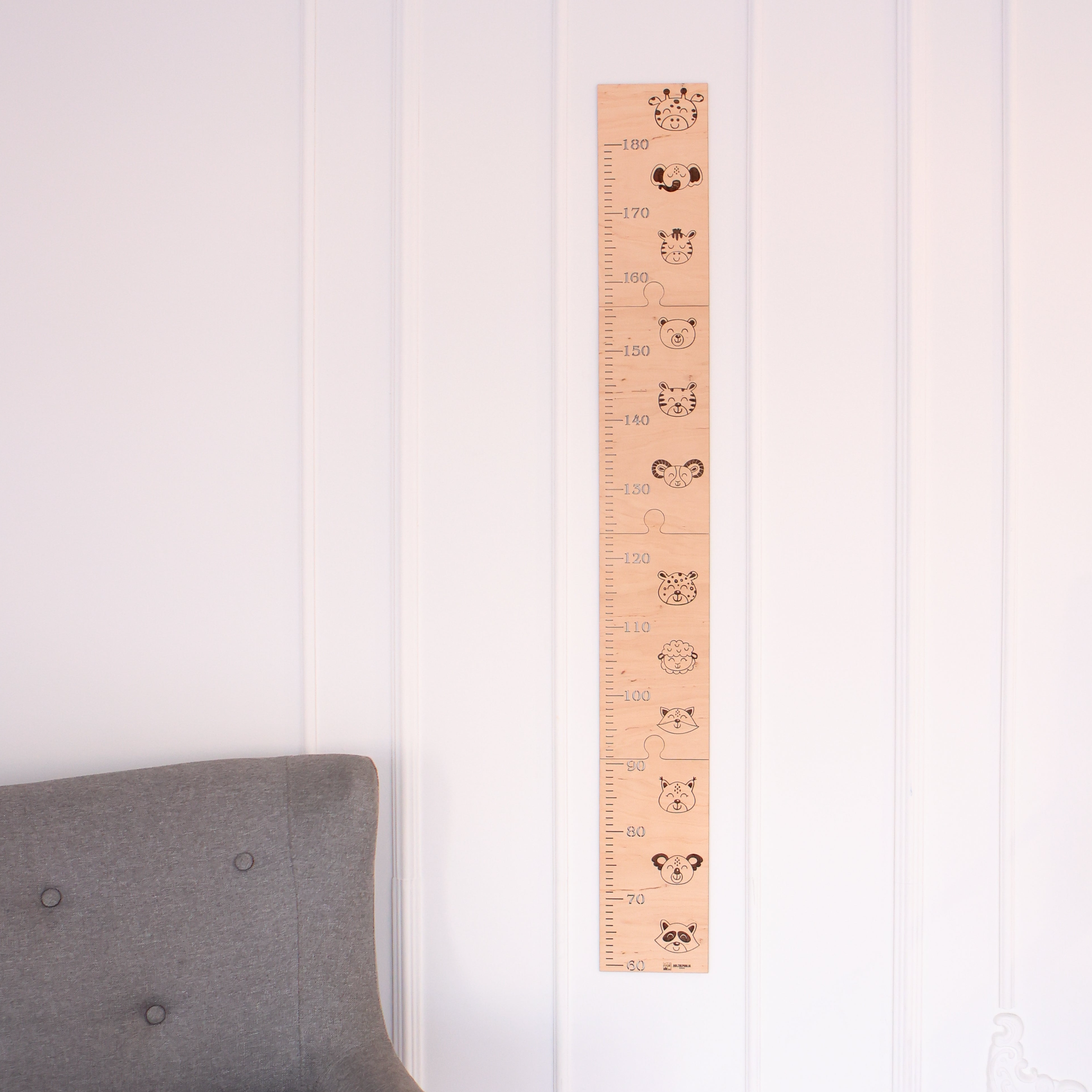    Messlatte / Holz-Wachstumstafel für Kinder / Wachstumstabelle / Diagrammaufkleber / Höhenlineal / Maßtabelle- HolzRepublik