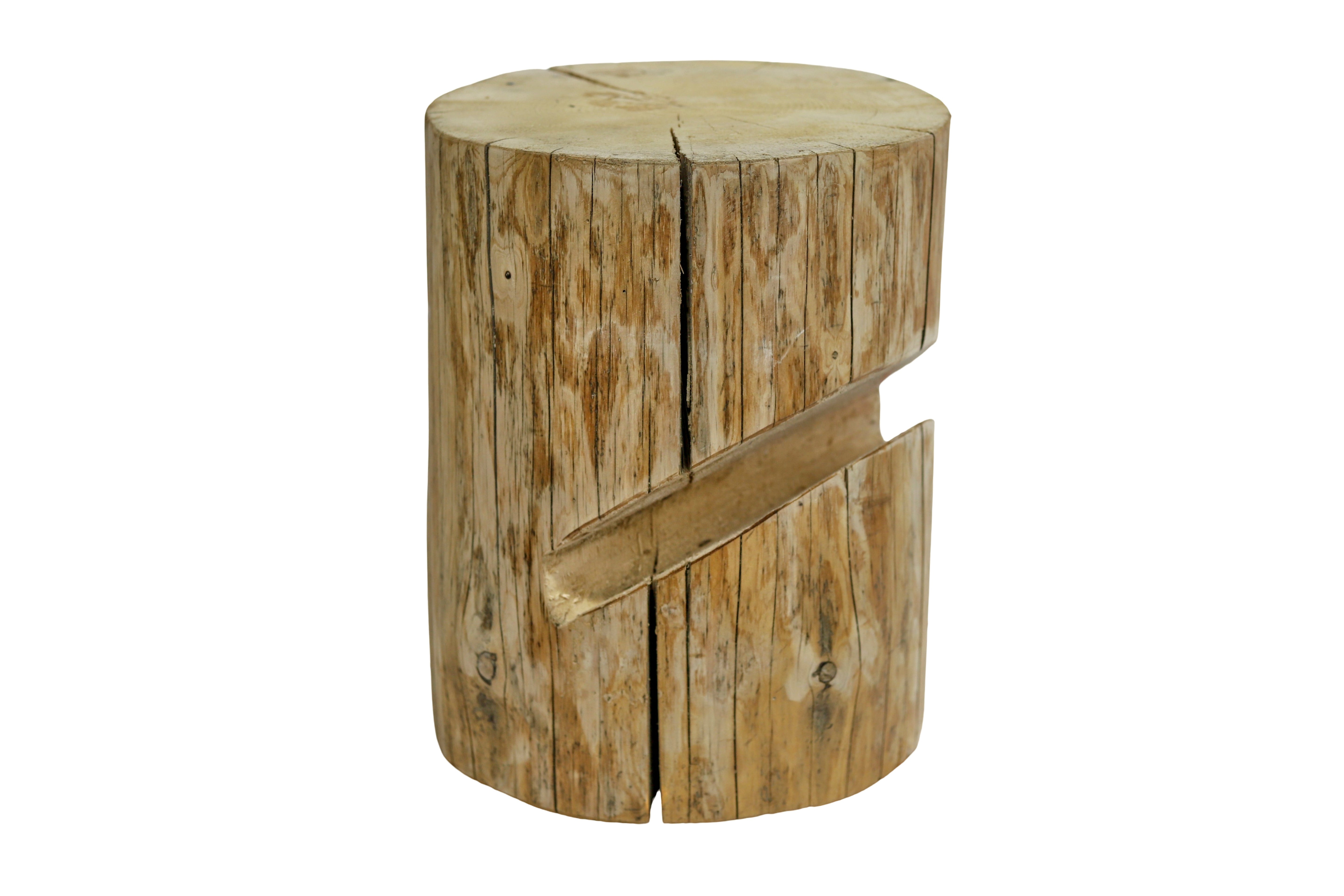    Nachttisch Baumstamm / Holzstamm / Hocker aus Naturholz mit Buchschlitz / Massivholzstamm / Holzblock- HolzRepublik