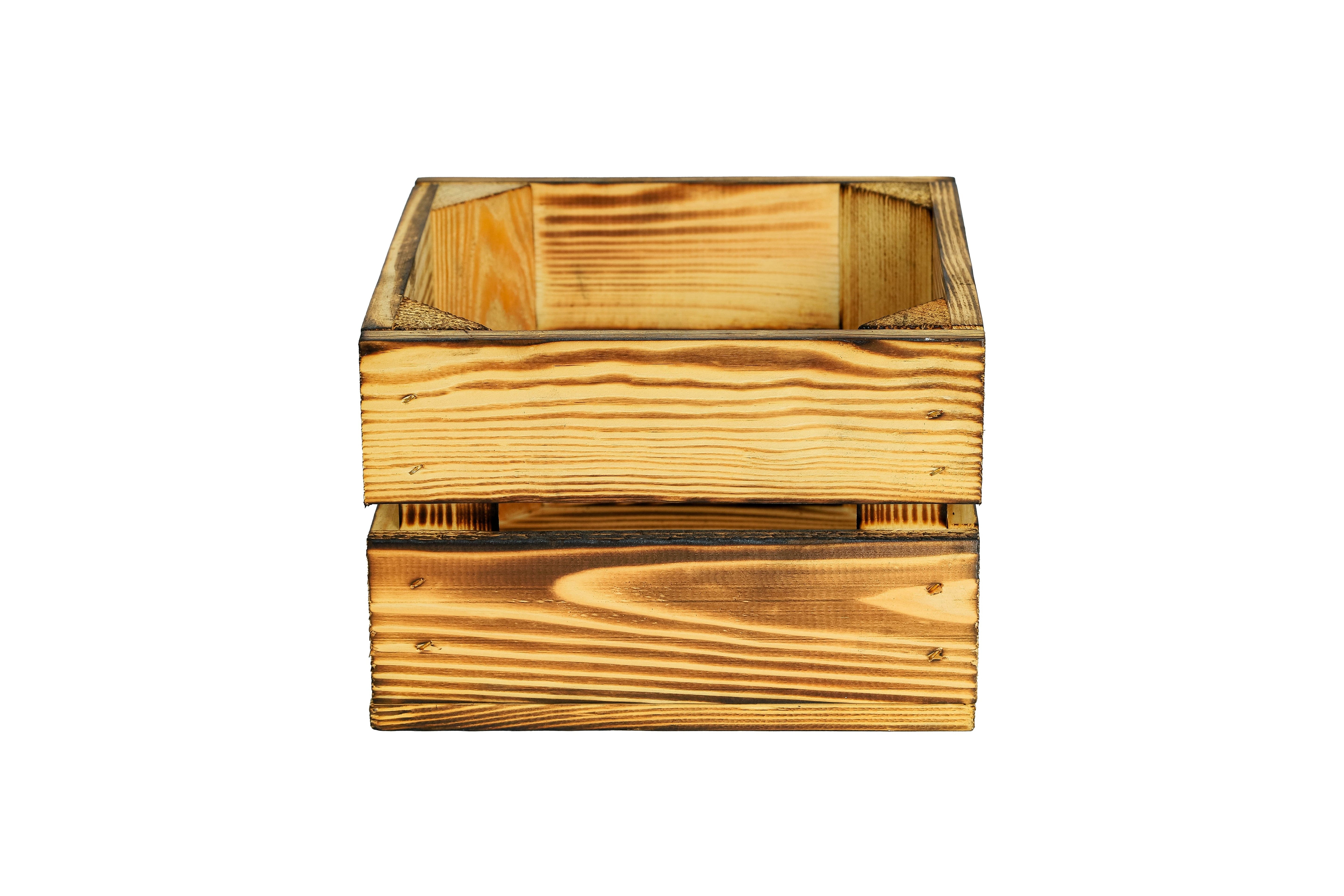    Neue kleine Holzkiste Lotta Geflammt 22x22x15 cm - geflammt / kleine Dekokiste / Aufbewahrungskiste- HolzRepublik