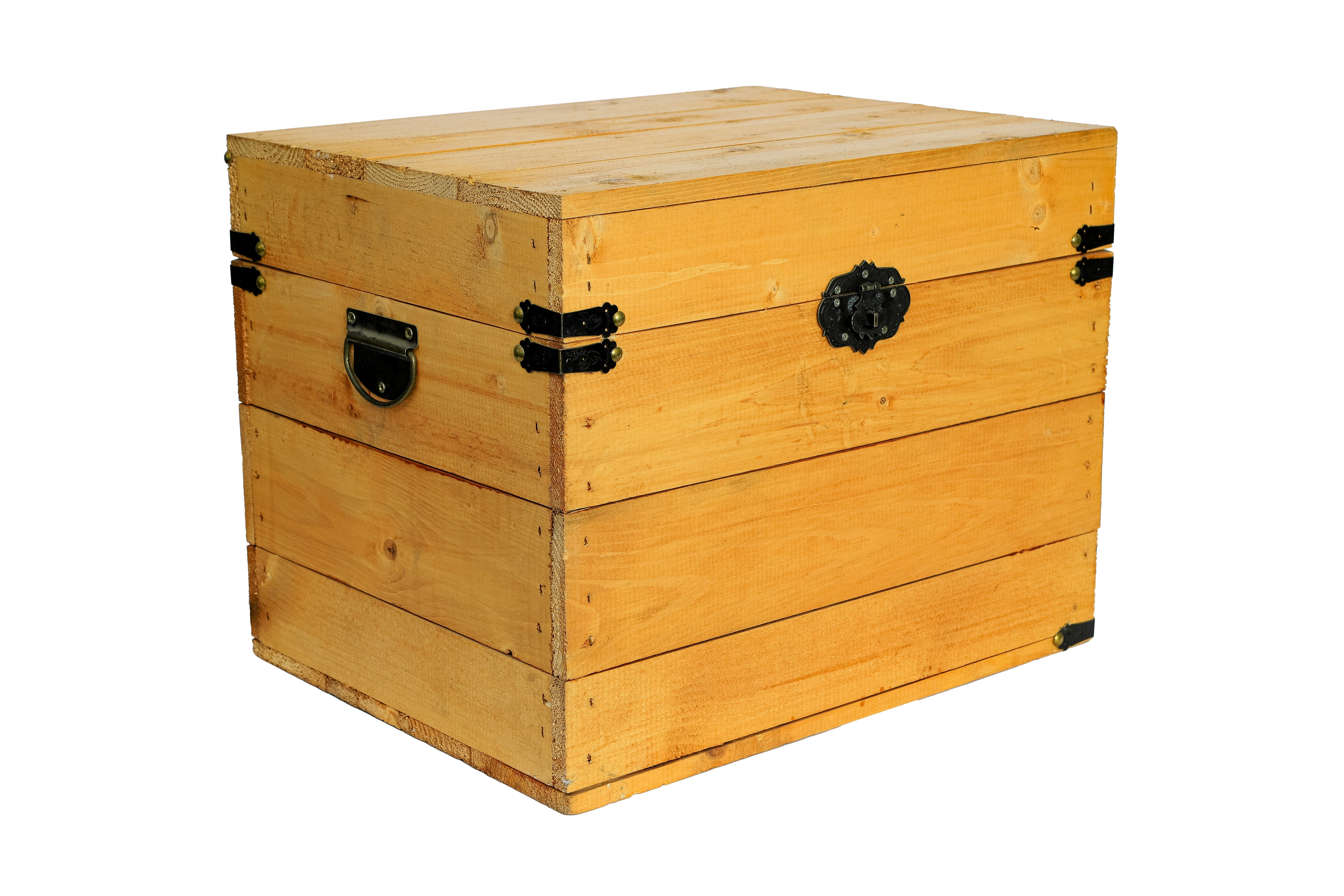    Neue dekorative Holztruhe 45x35x35xcm - gealterte Truhe / Dekotruhe / Kleine Schatztruhe- HolzRepublik