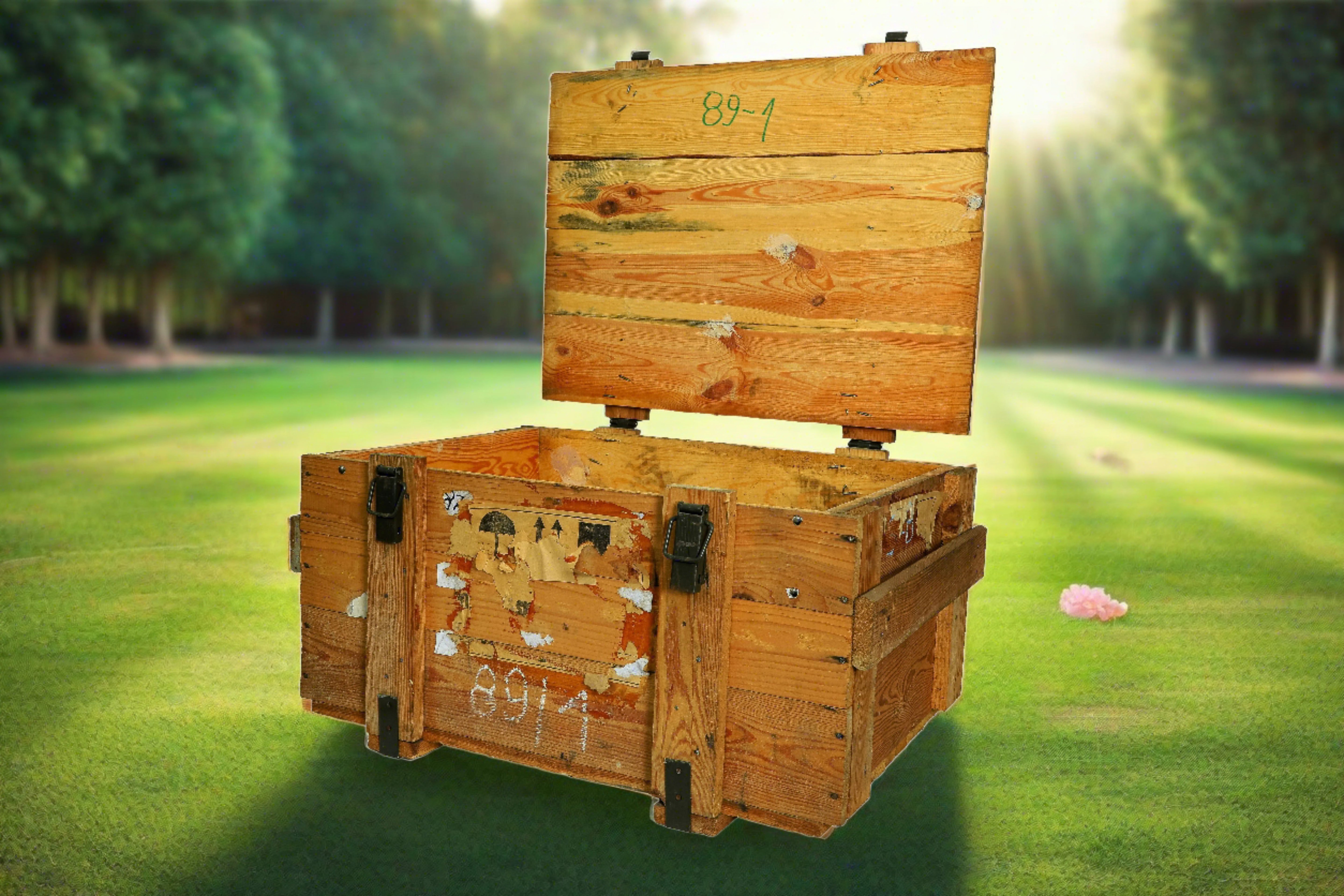    Große Munitionskiste Natur / Transporttruhe / Munitruhe / Munitionstruhe / Militärkiste / Armeekiste- HolzRepublik