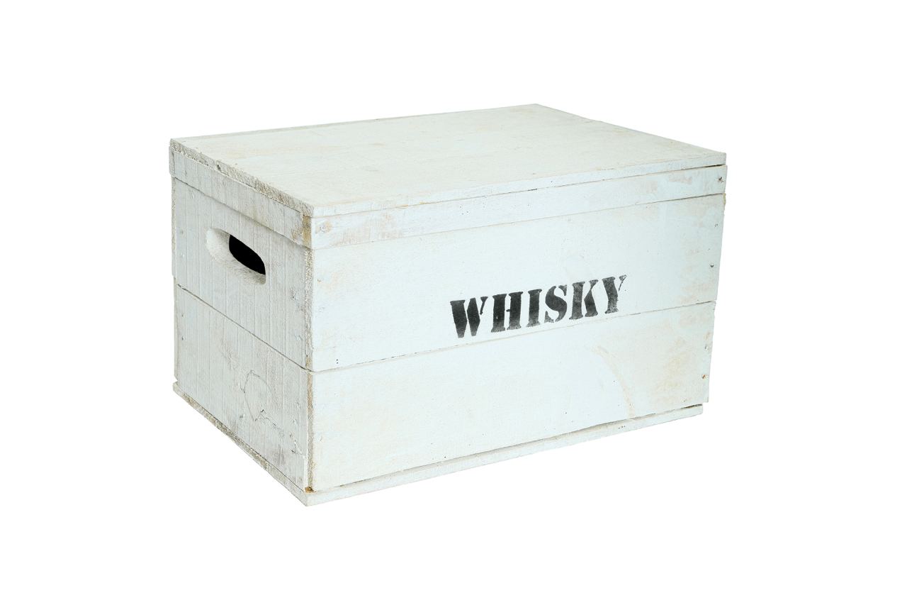    Originale Alte Holztruhe "Whisky" in verschiedenen Größen - Truhe Weiß gebraucht / Altholz- HolzRepublik